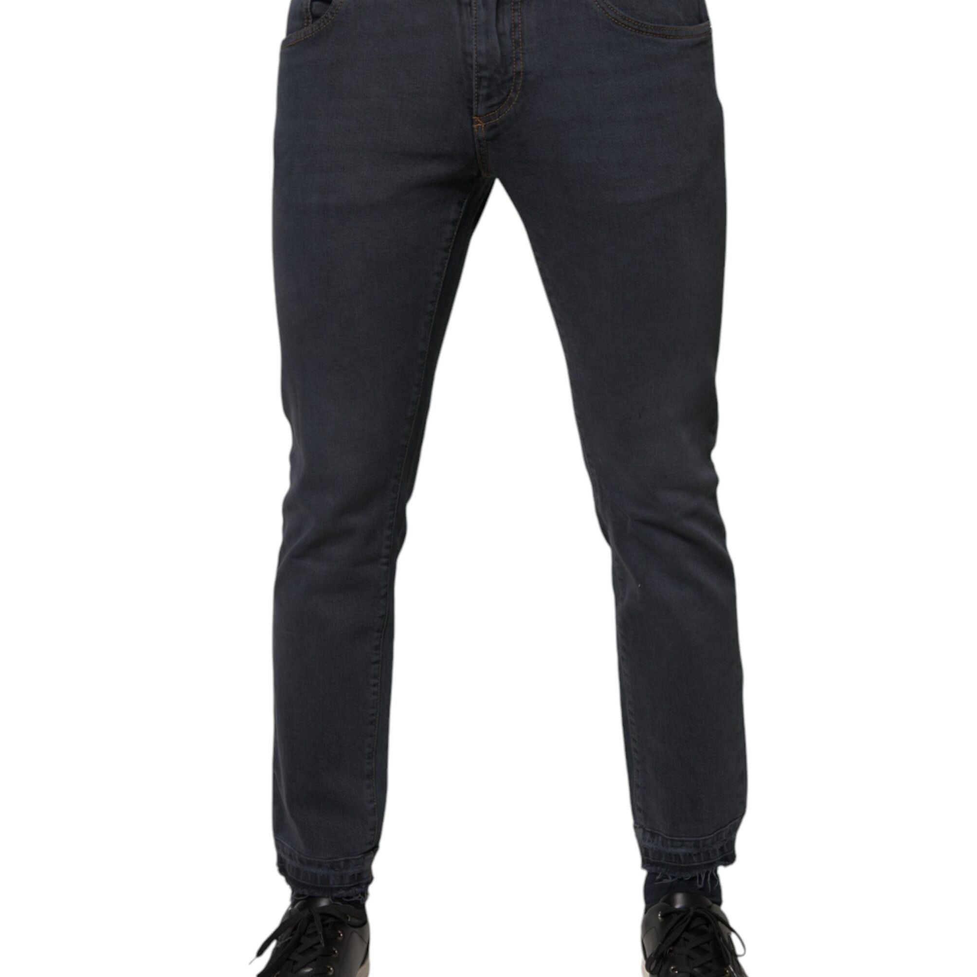 Dolce & Gabbana Dark Gray Cotton Skinny Denim Jeans