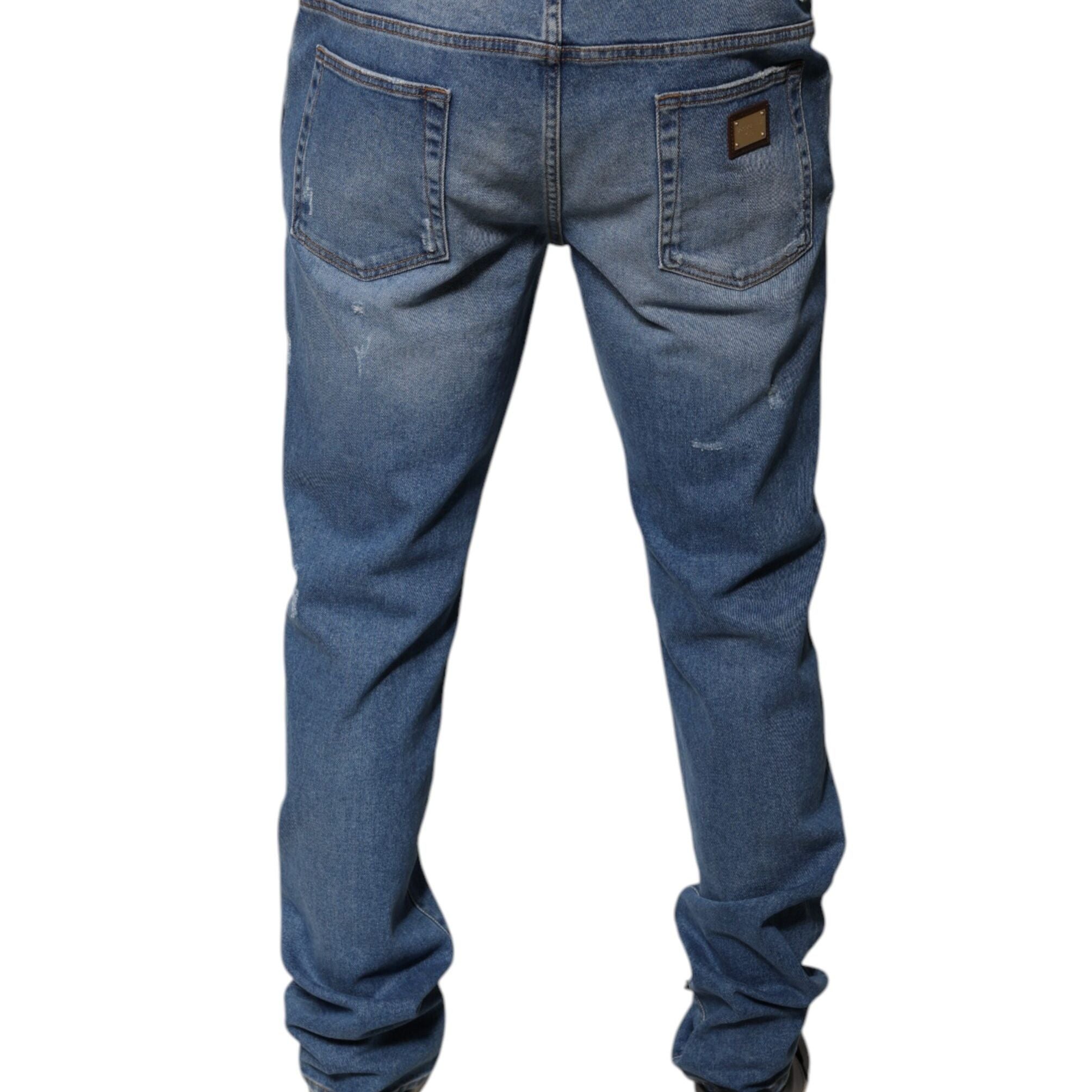 Dolce & Gabbana Light Blue Cotton Men Skinny Denim Jeans