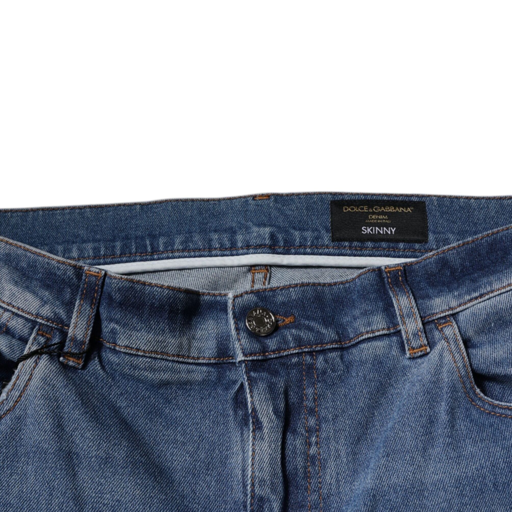 Dolce & Gabbana Light Blue Cotton Men Skinny Denim Jeans