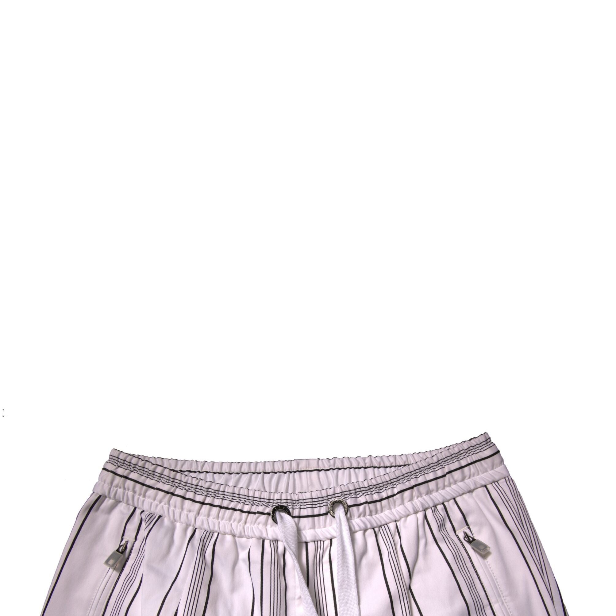 Dolce & Gabbana White Stripe Cotton Dress Skinny Pants