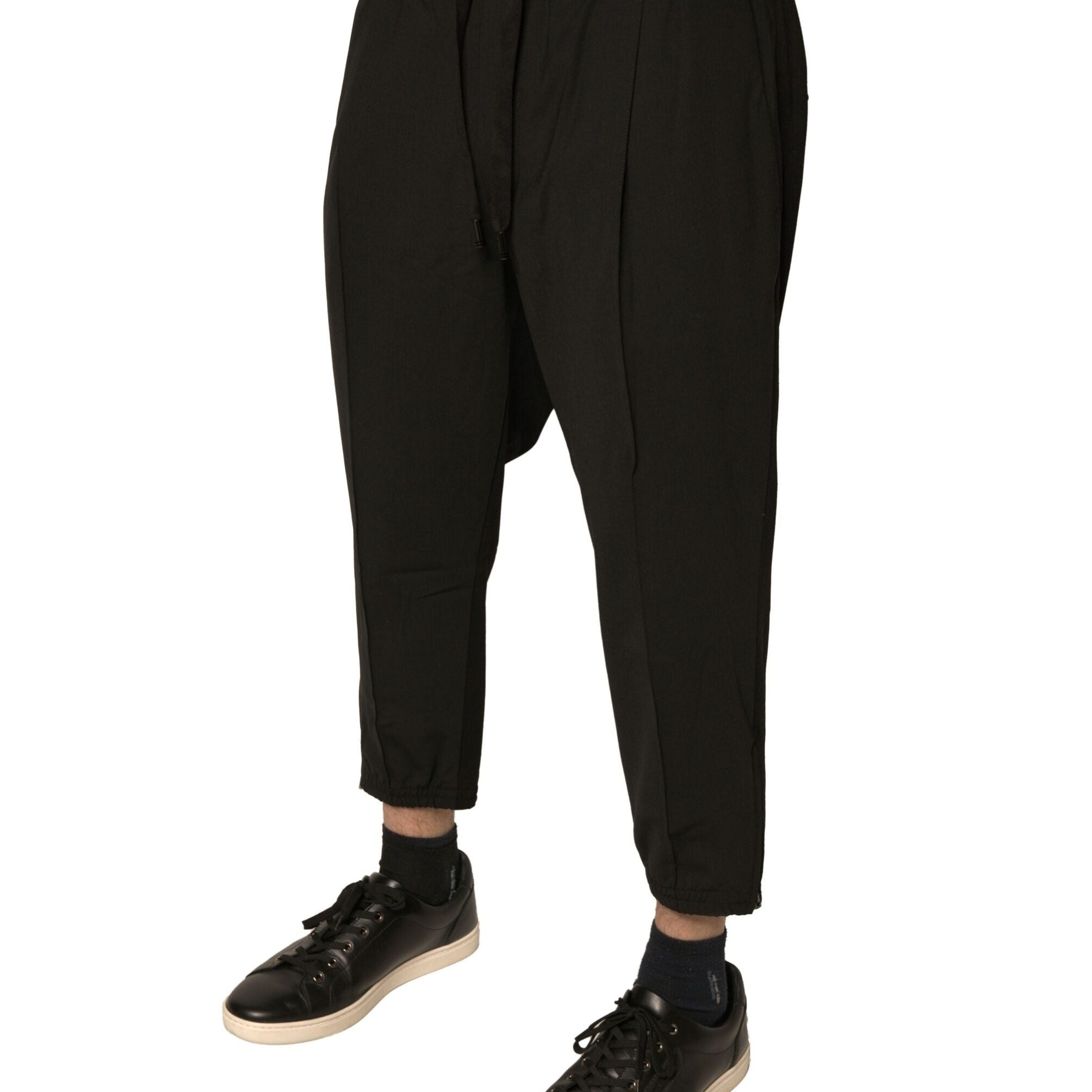 Dolce & Gabbana Black Wool Jogger Jogging Pants