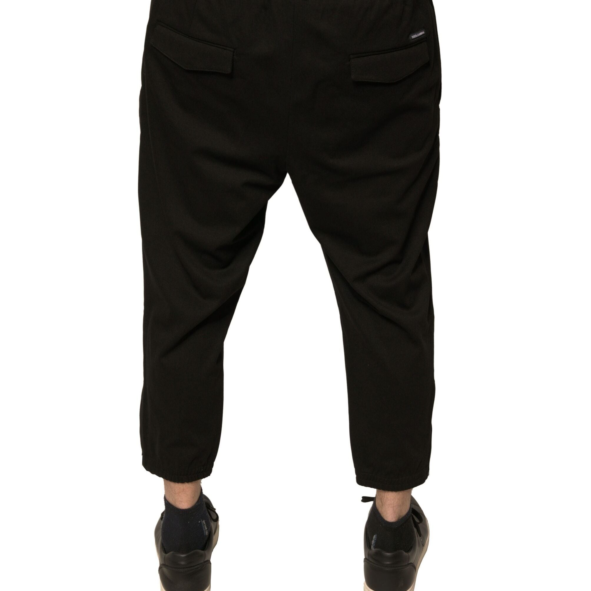 Dolce & Gabbana Black Wool Jogger Jogging Pants