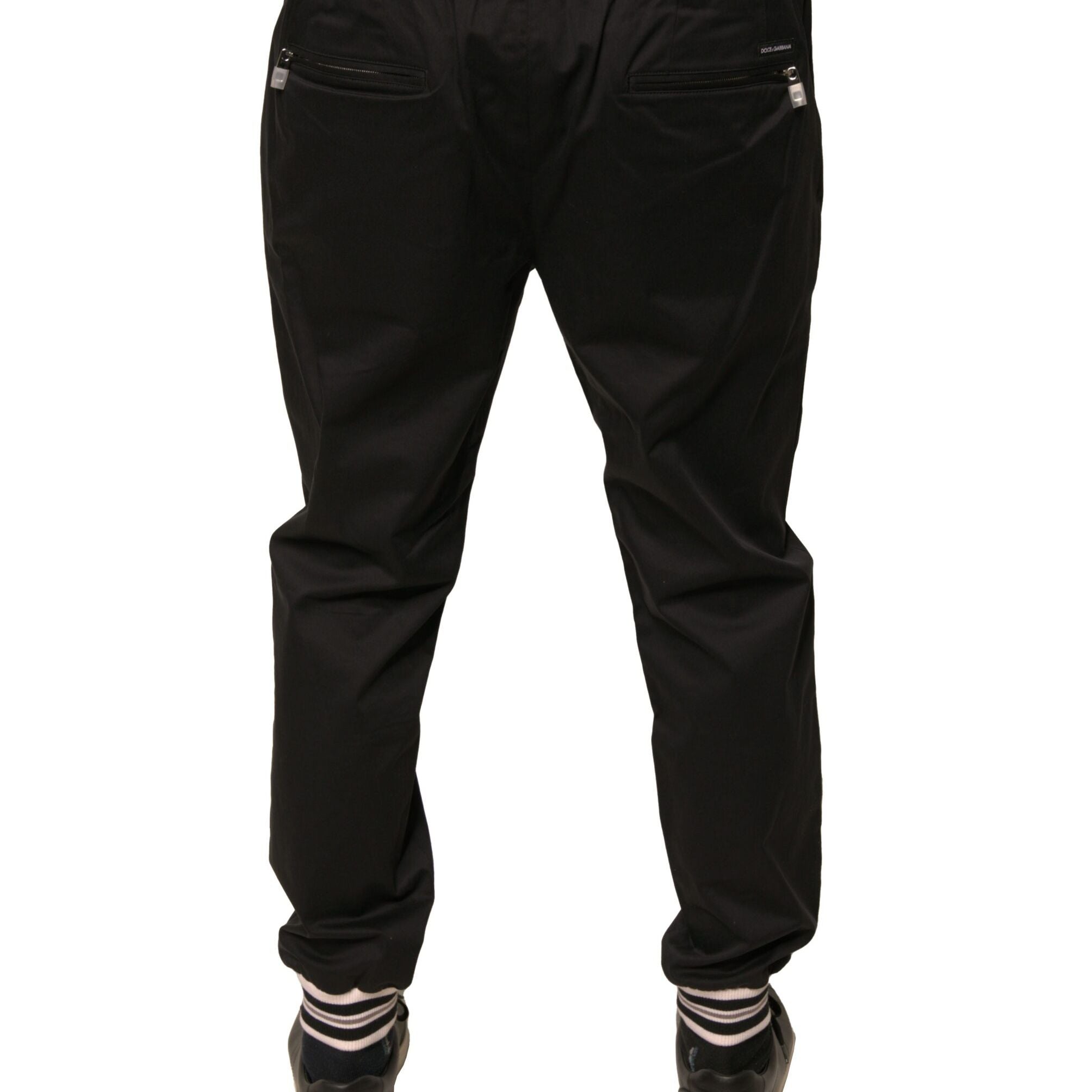 Dolce & Gabbana Black Cotton Stretch Jogger Sweatpants Pants
