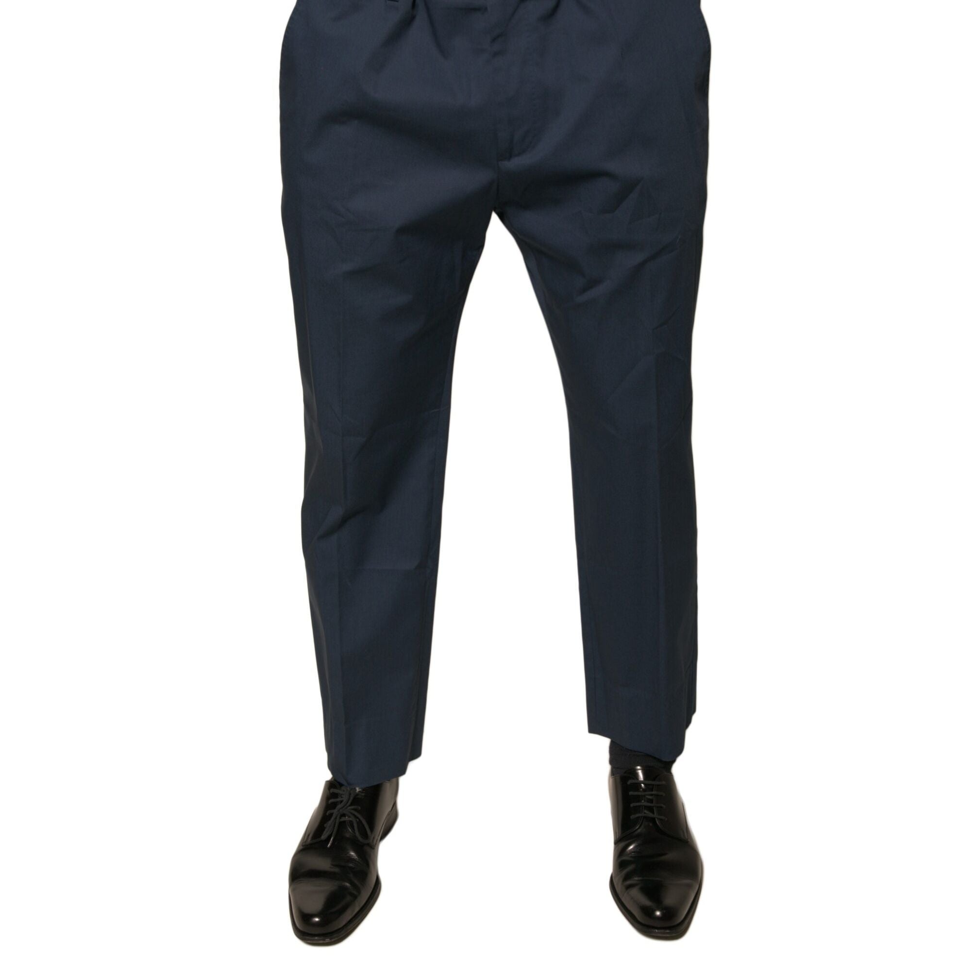 Dolce & Gabbana Blue Cotton Men Skinny Dress Pants