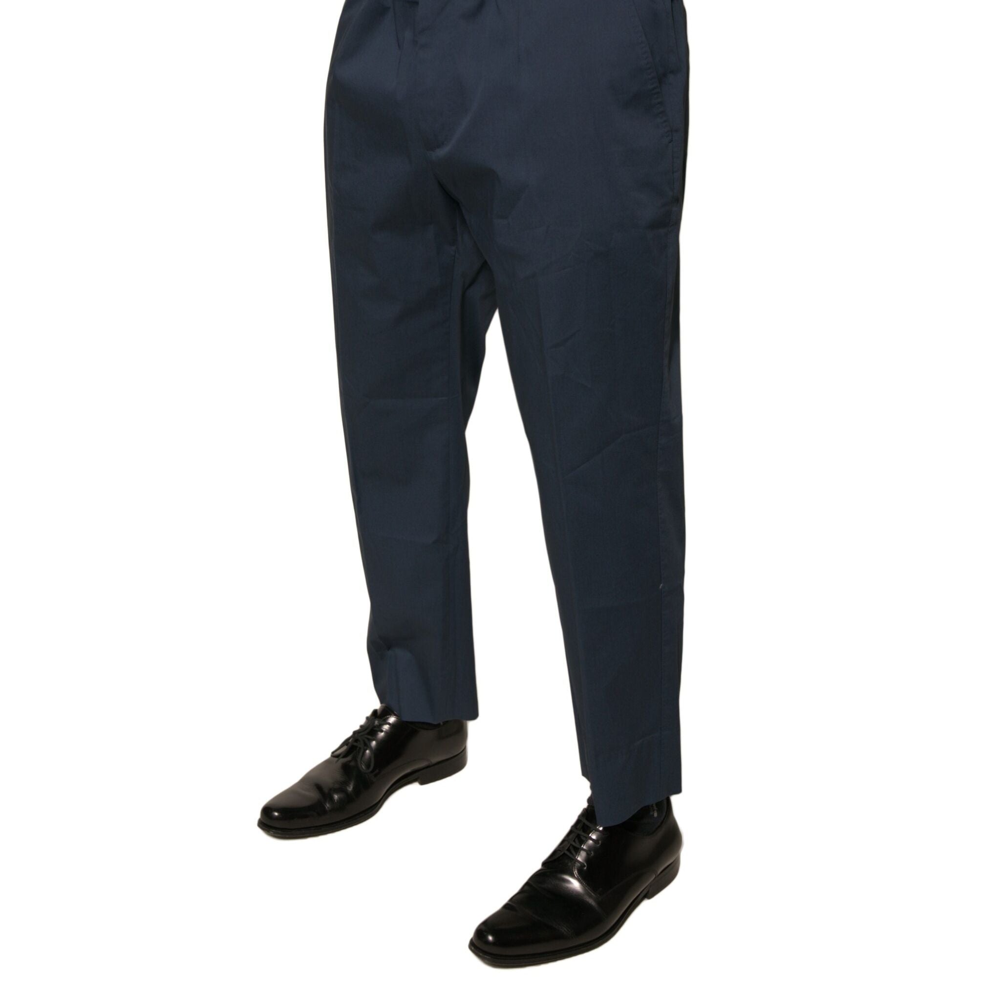 Dolce & Gabbana Blue Cotton Men Skinny Dress Pants