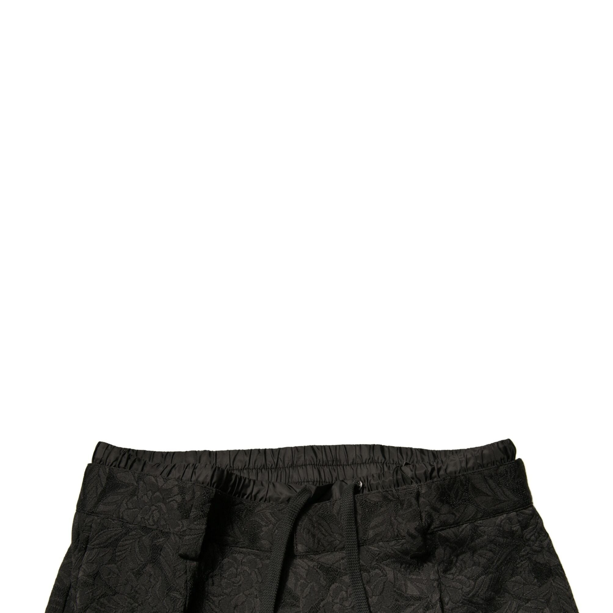 Dolce & Gabbana Black Brocade Polyester Skinny Men Dress Pants