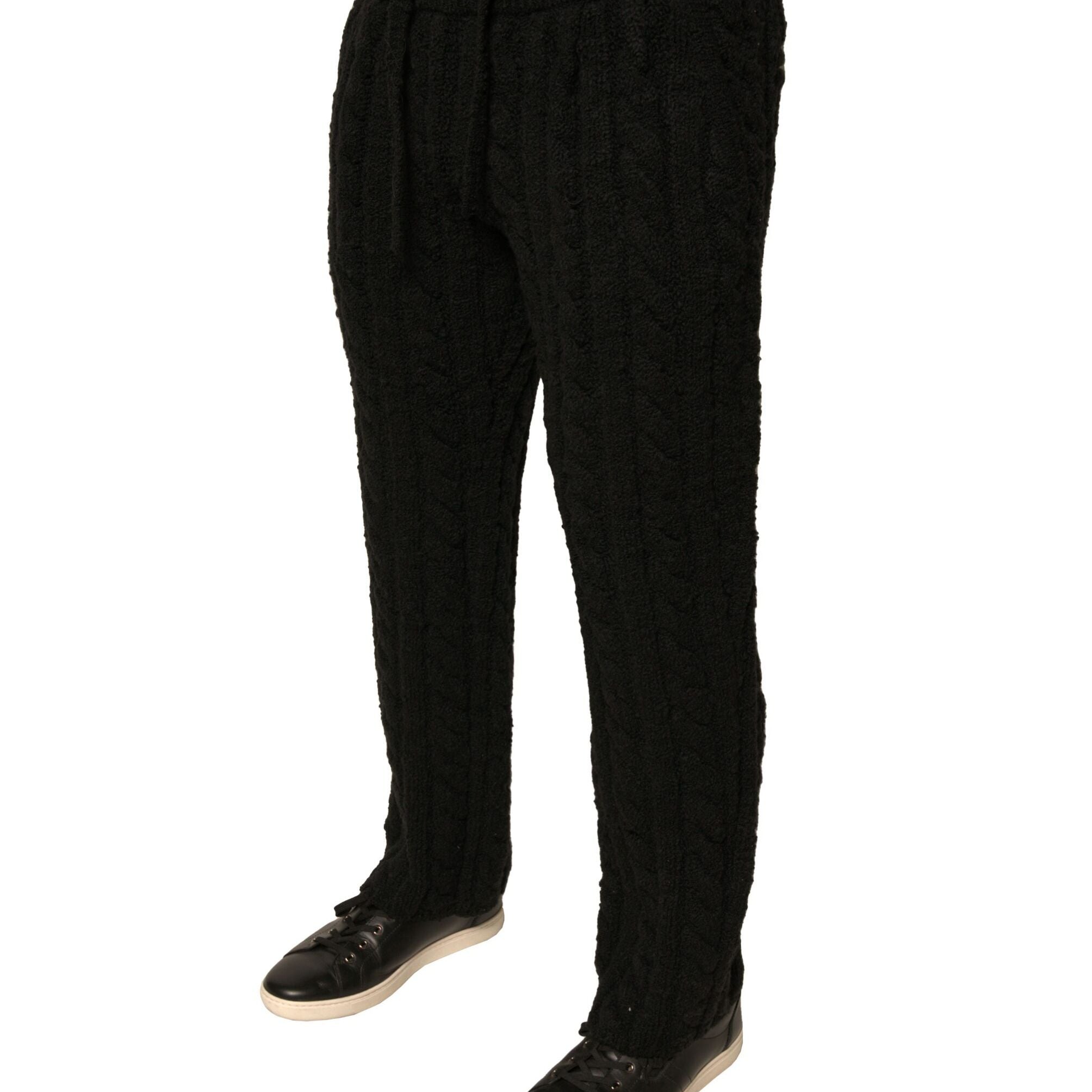 Dolce & Gabbana Black Wool Knitted Skinny Pants