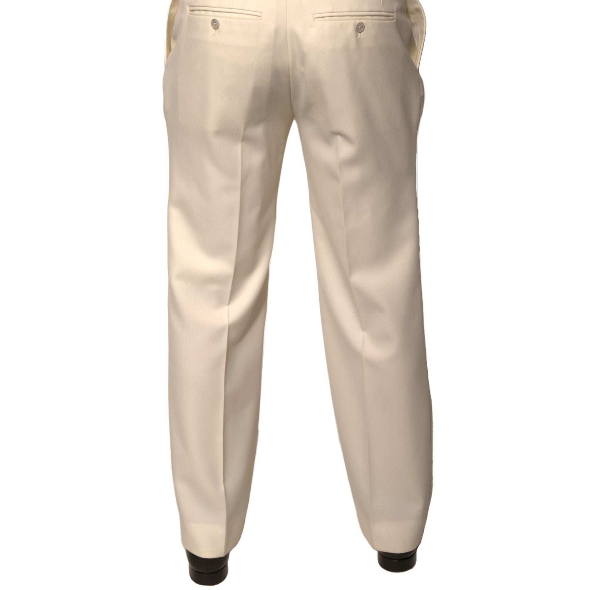 Dolce & Gabbana Off White Straight Dress Pants