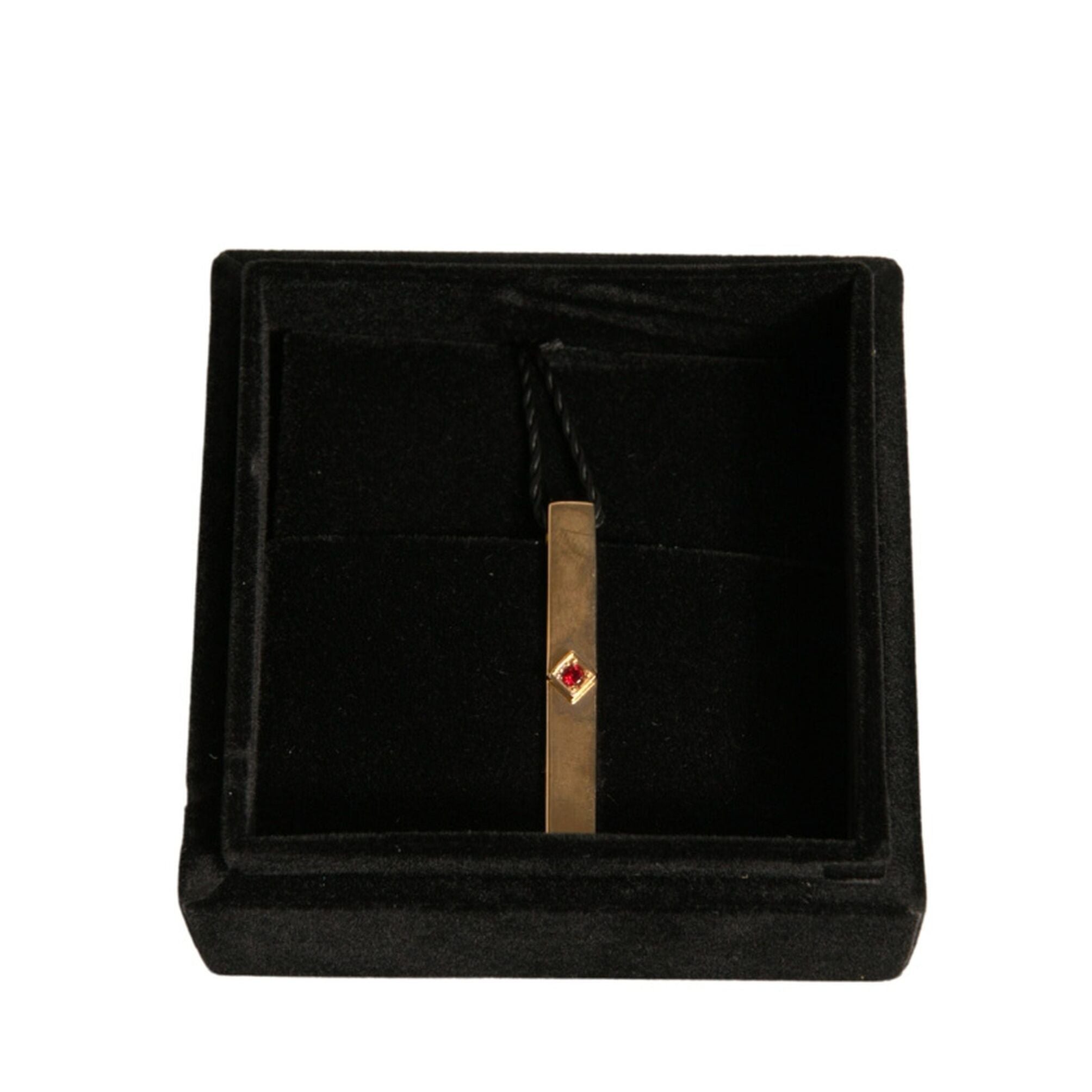 Dolce & Gabbana Gold Tone Brass Crystal Branded Tie Clip Bar