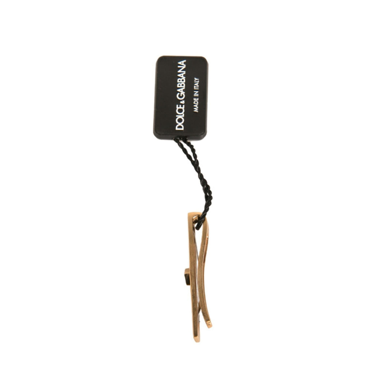 Dolce & Gabbana Gold Tone Brass Crystal Branded Tie Clip Bar