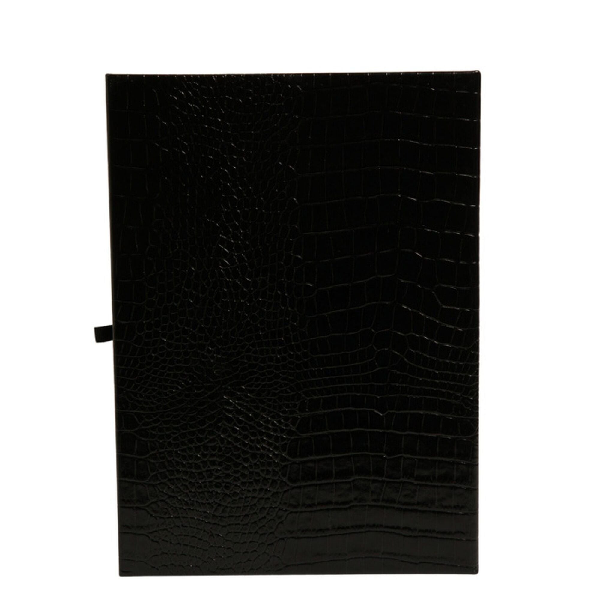 Dolce & Gabbana Elegant Black Leather Logo Plaque Holder Catalogue Case