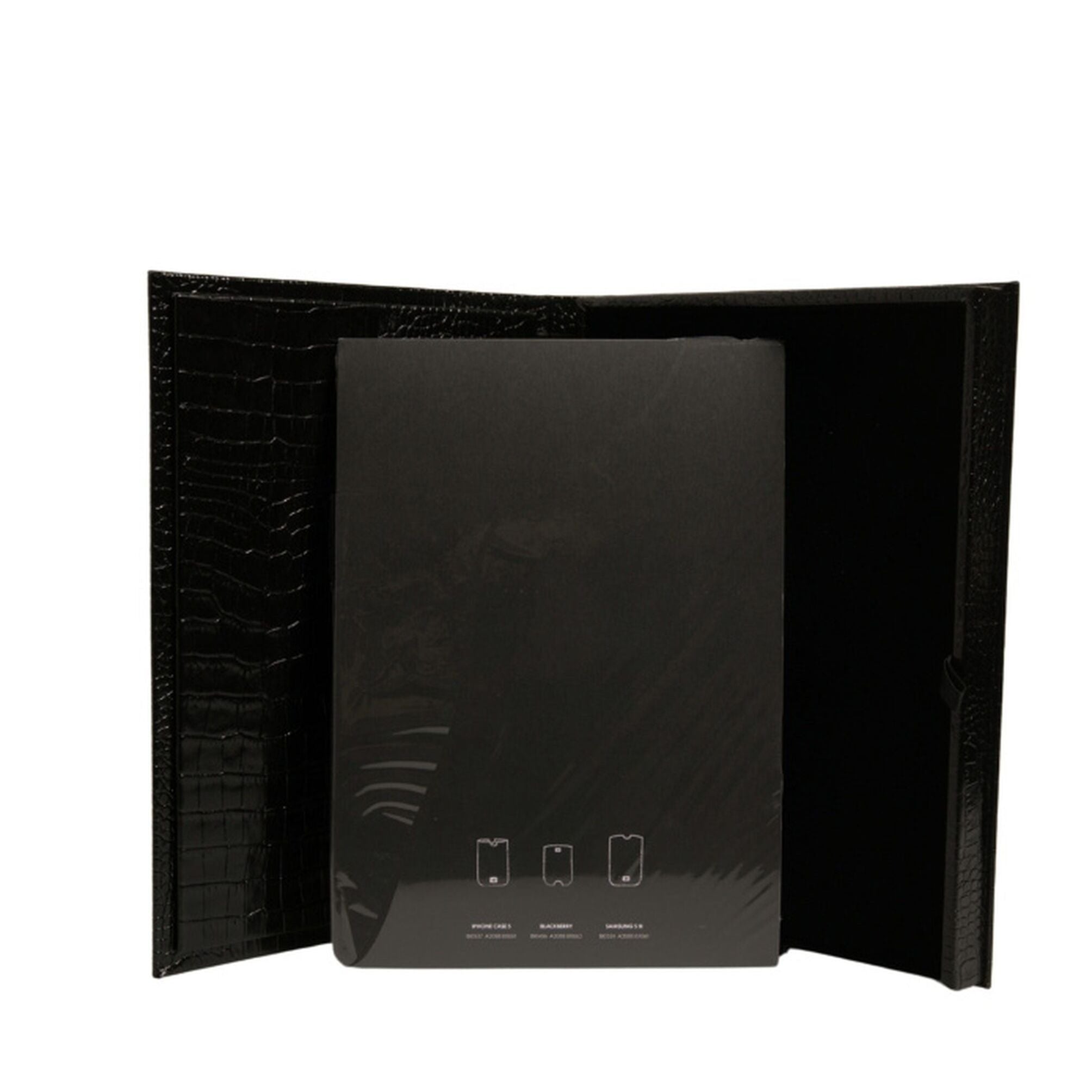Dolce & Gabbana Elegant Black Leather Logo Plaque Holder Catalogue Case