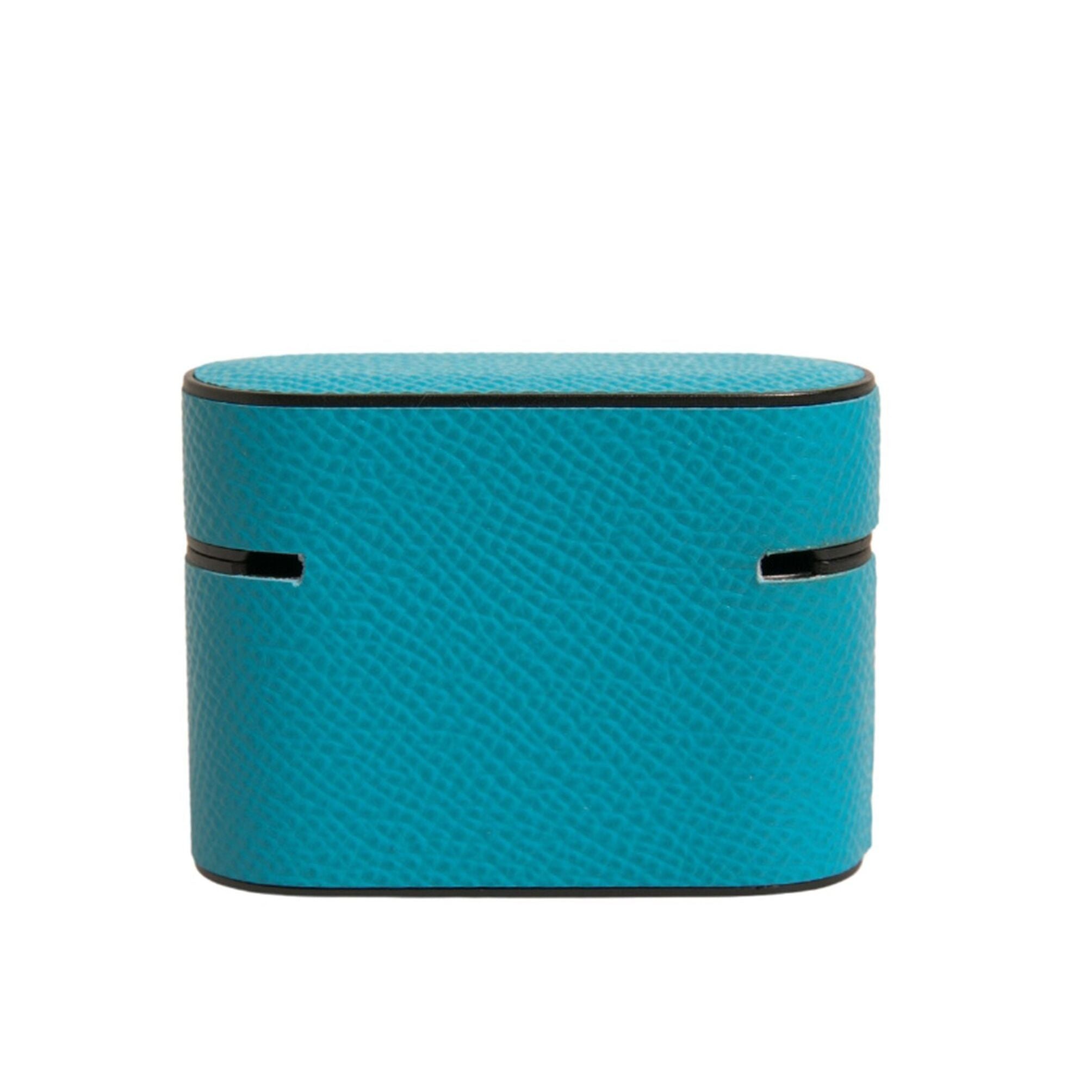 Dolce & Gabbana Green Leather Metal Logo Plaque Holder Airpods Case