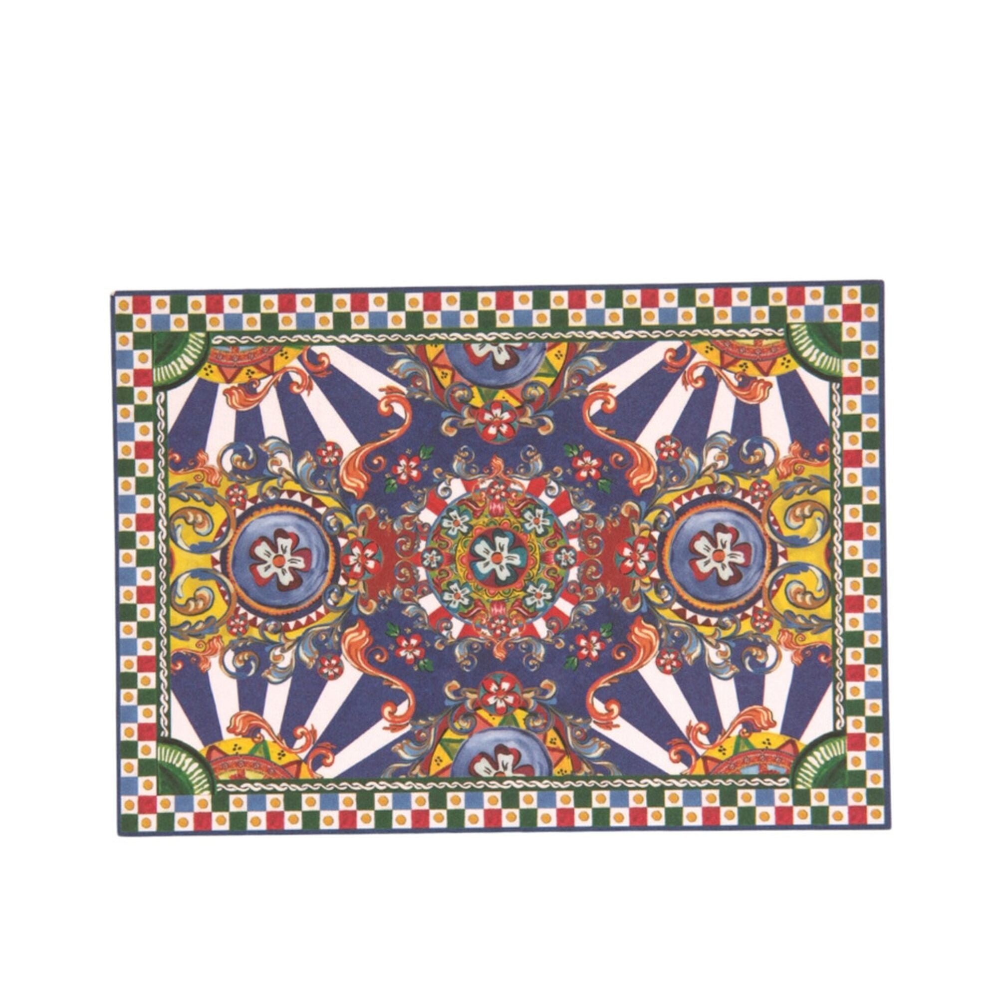 Dolce & Gabbana Multicolor Carretto Siciliano Envelope Post Card Holder