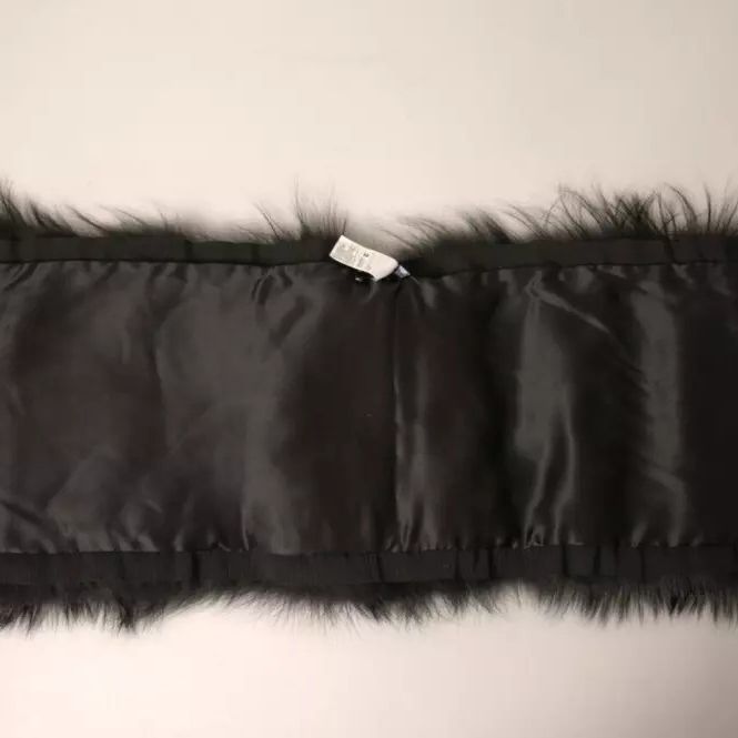 Dolce & Gabbana Black Fur Shoulder Collar Wrap Shawl Scarf