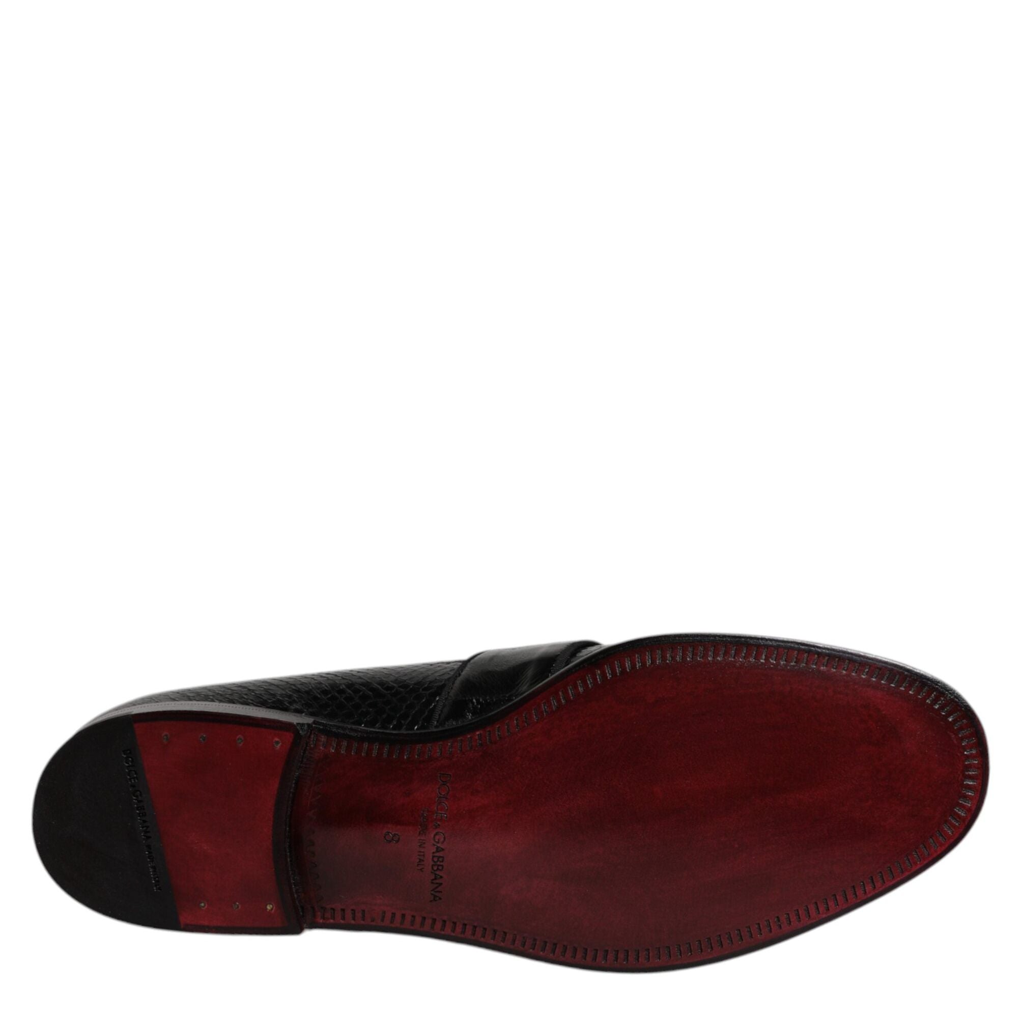 Dolce & Gabbana Black Exotic Leather DG Logo Loafers Formal Dress Shoes