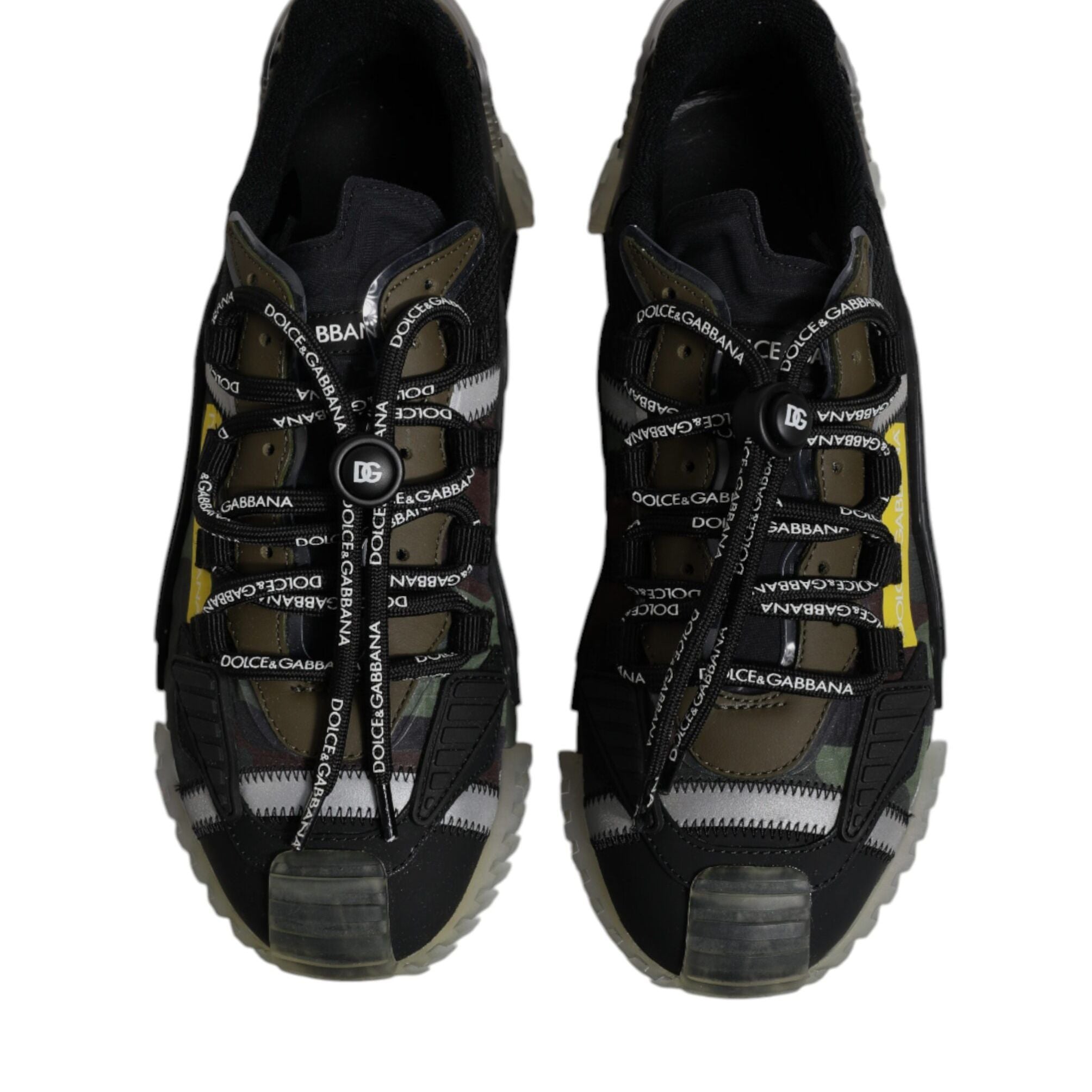 Dolce & Gabbana Black Green Camo NS1 Low Top Sneakers Shoes