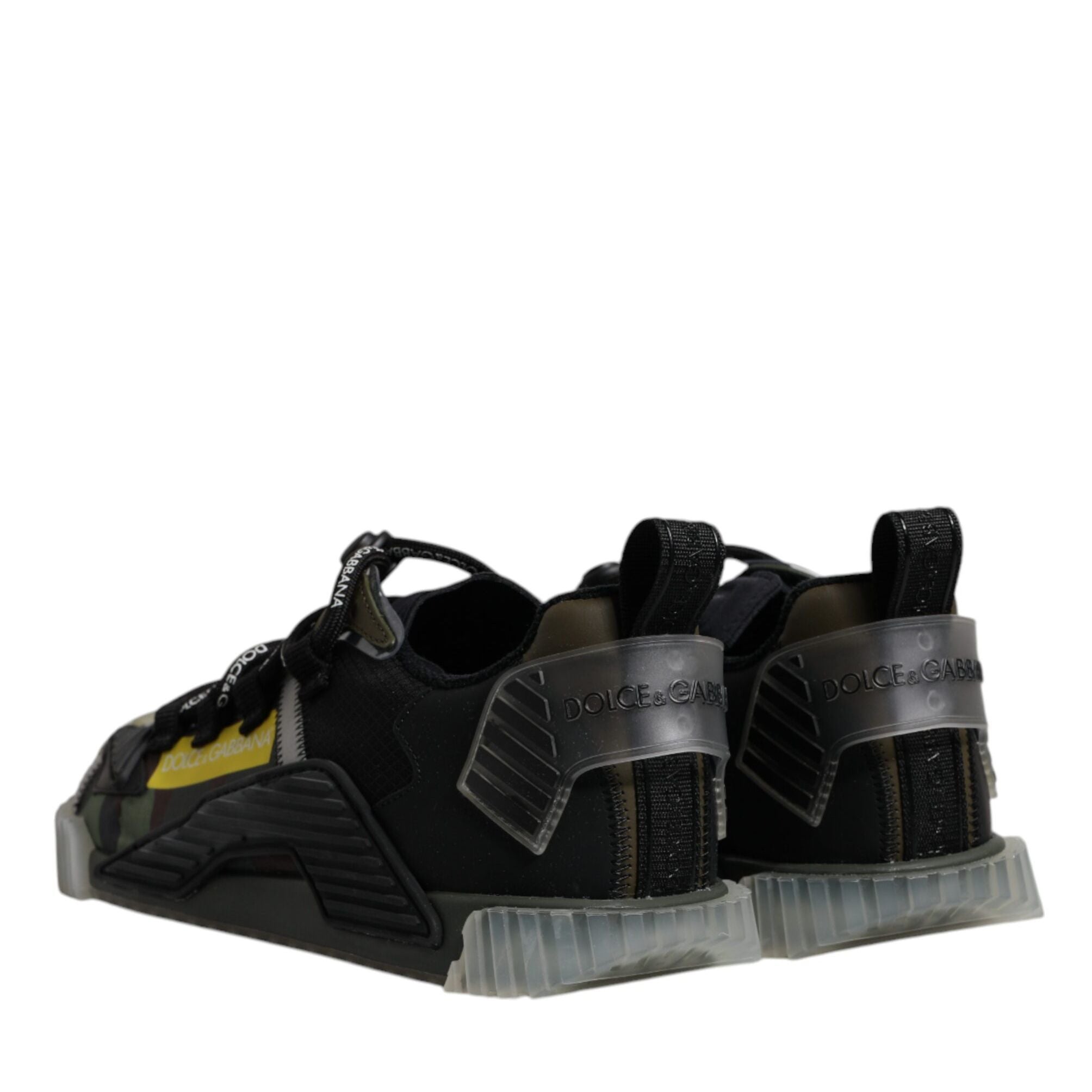 Dolce & Gabbana Black Green Camo NS1 Low Top Sneakers Shoes