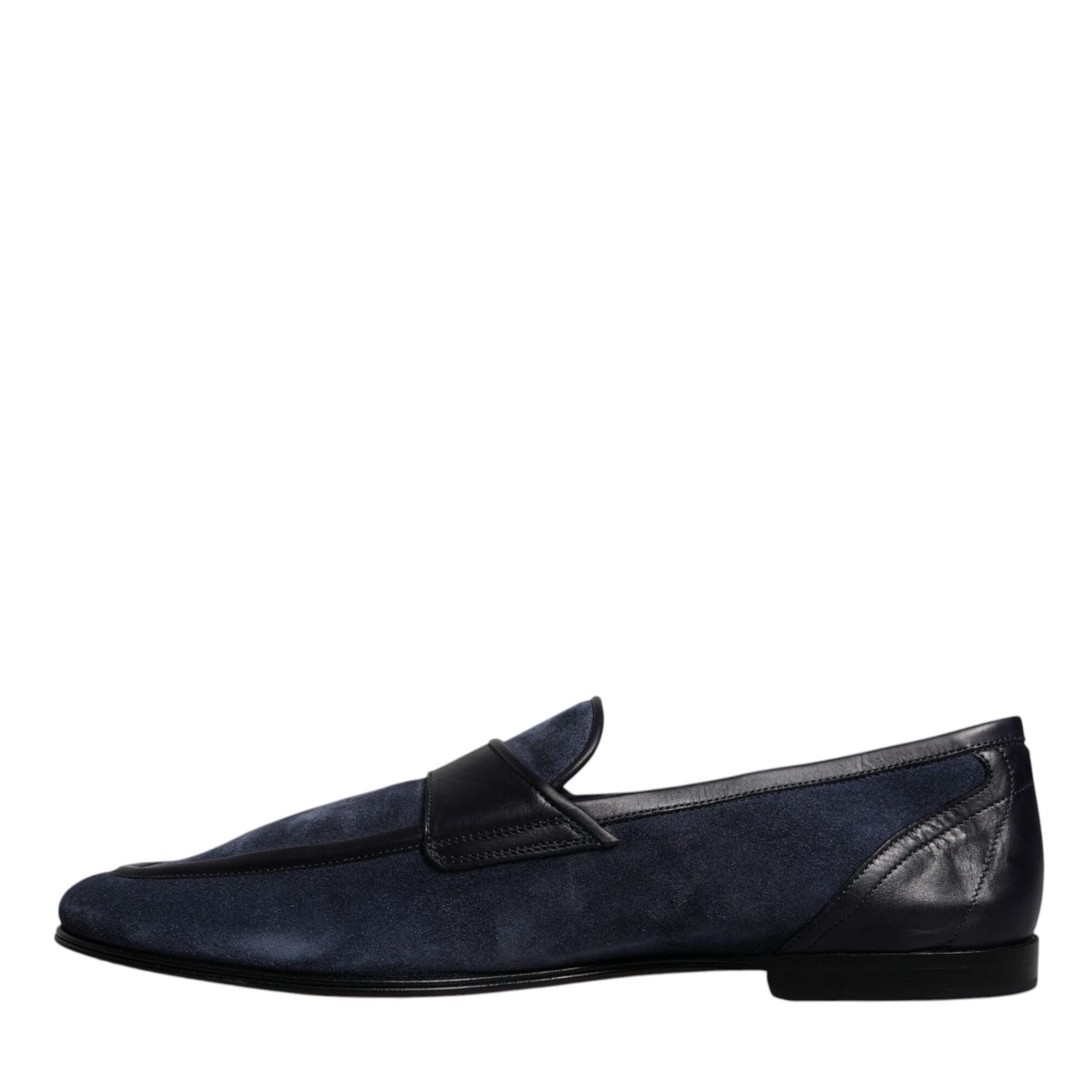 Dolce & Gabbana Blue Suede Leather Shoes Loafer Moccasin Shoes