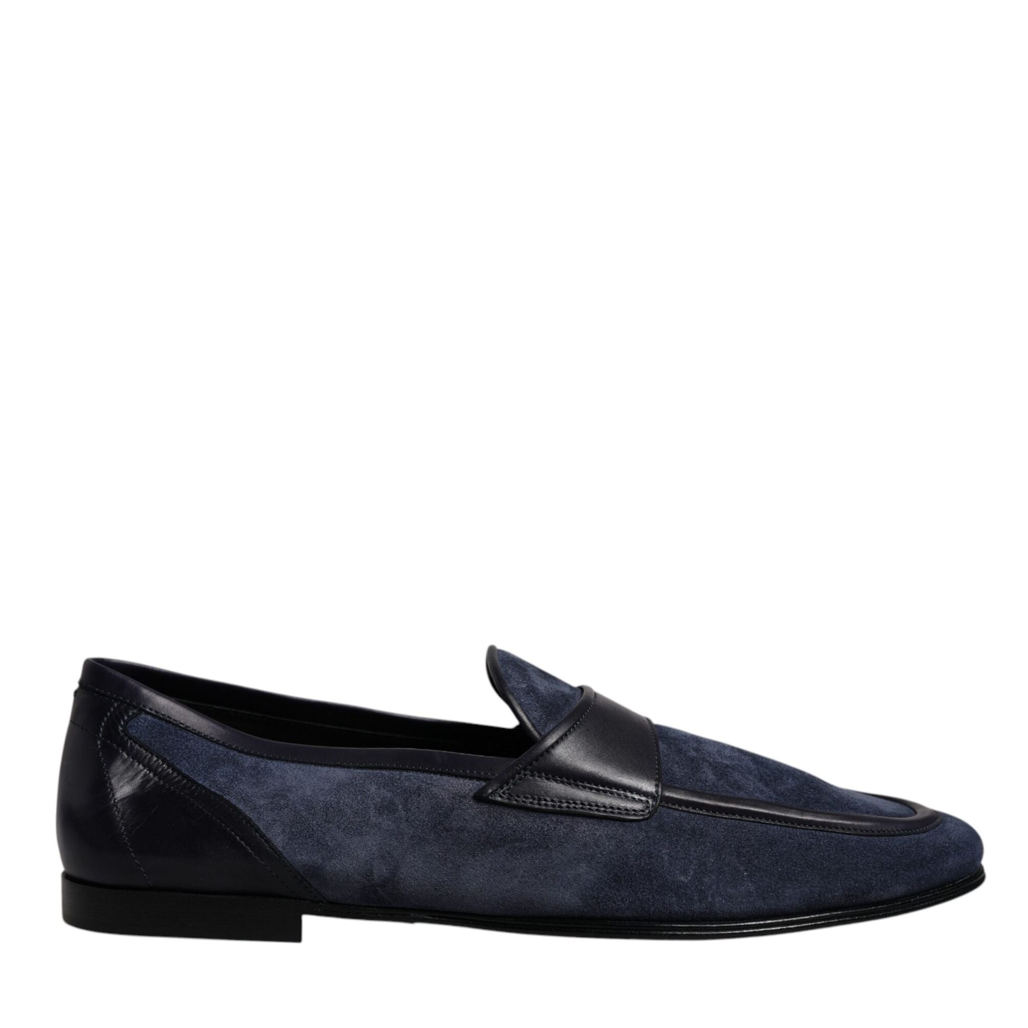 Dolce & Gabbana Blue Suede Leather Shoes Loafer Moccasin Shoes