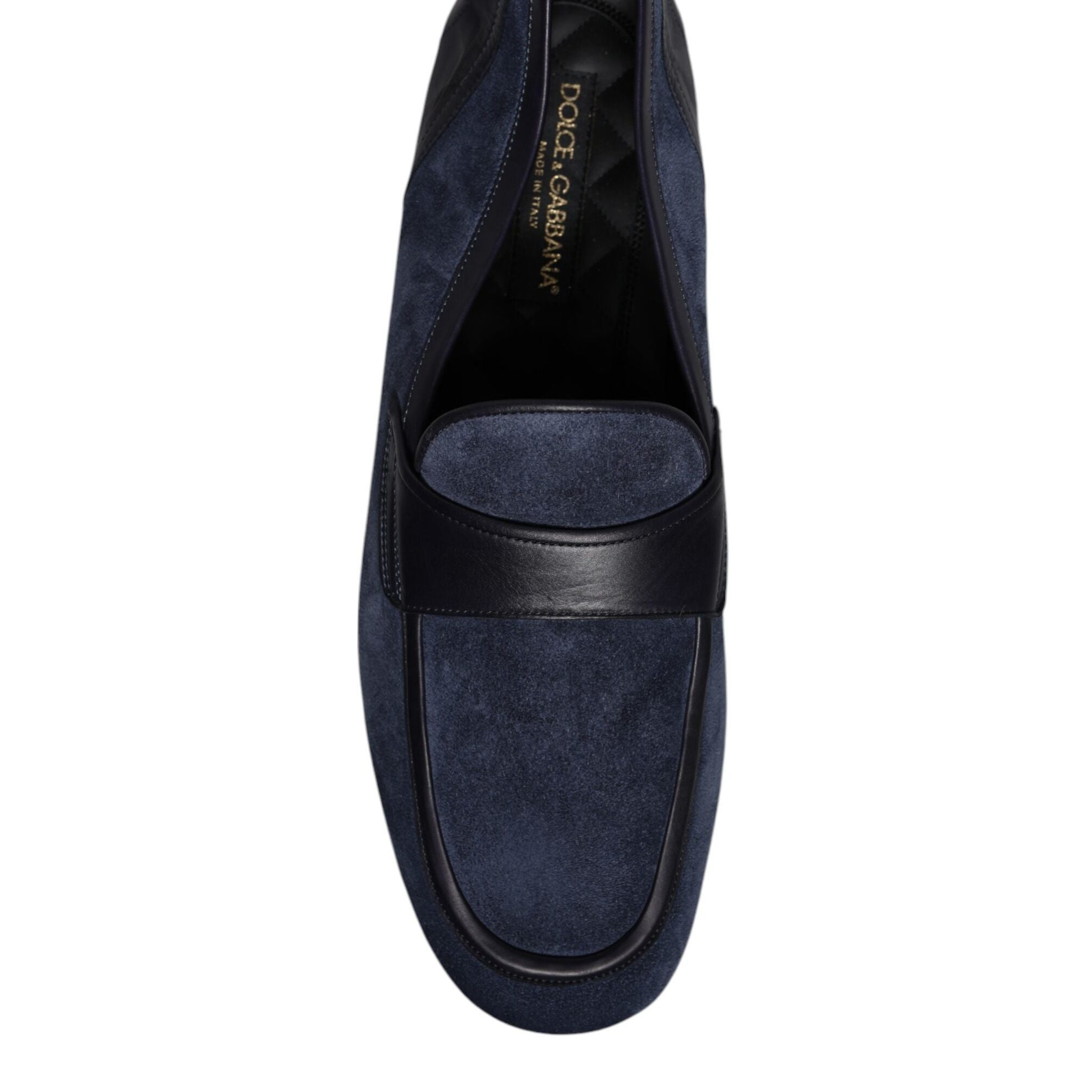 Dolce & Gabbana Blue Suede Leather Shoes Loafer Moccasin Shoes