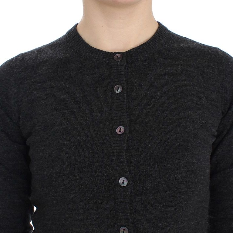 Dolce & Gabbana Gray Wool Button Cardigan Sweater