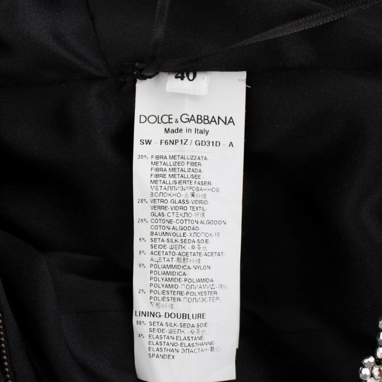 Dolce & Gabbana Crystal Silver Runway Handmade Dress