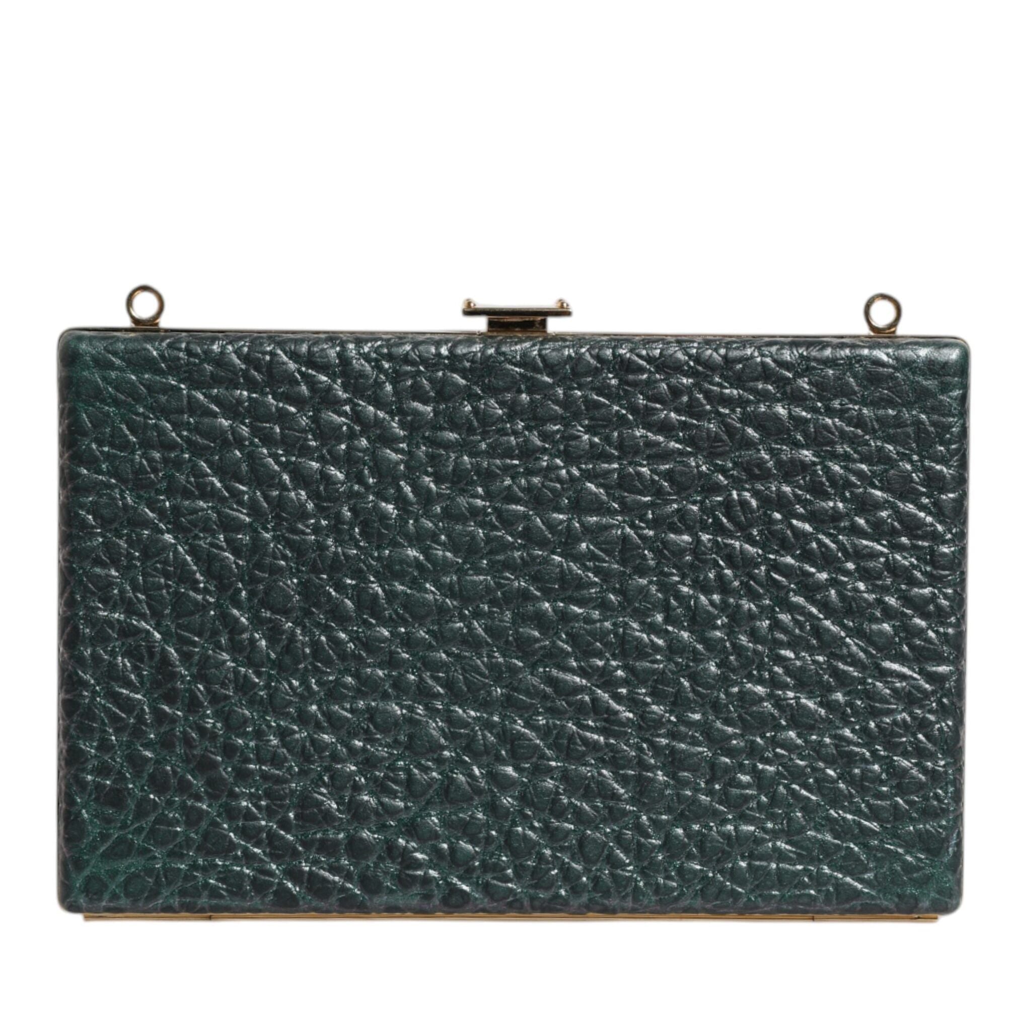 Dolce & Gabbana Black Leather Clutch Evening Crossbody Bag