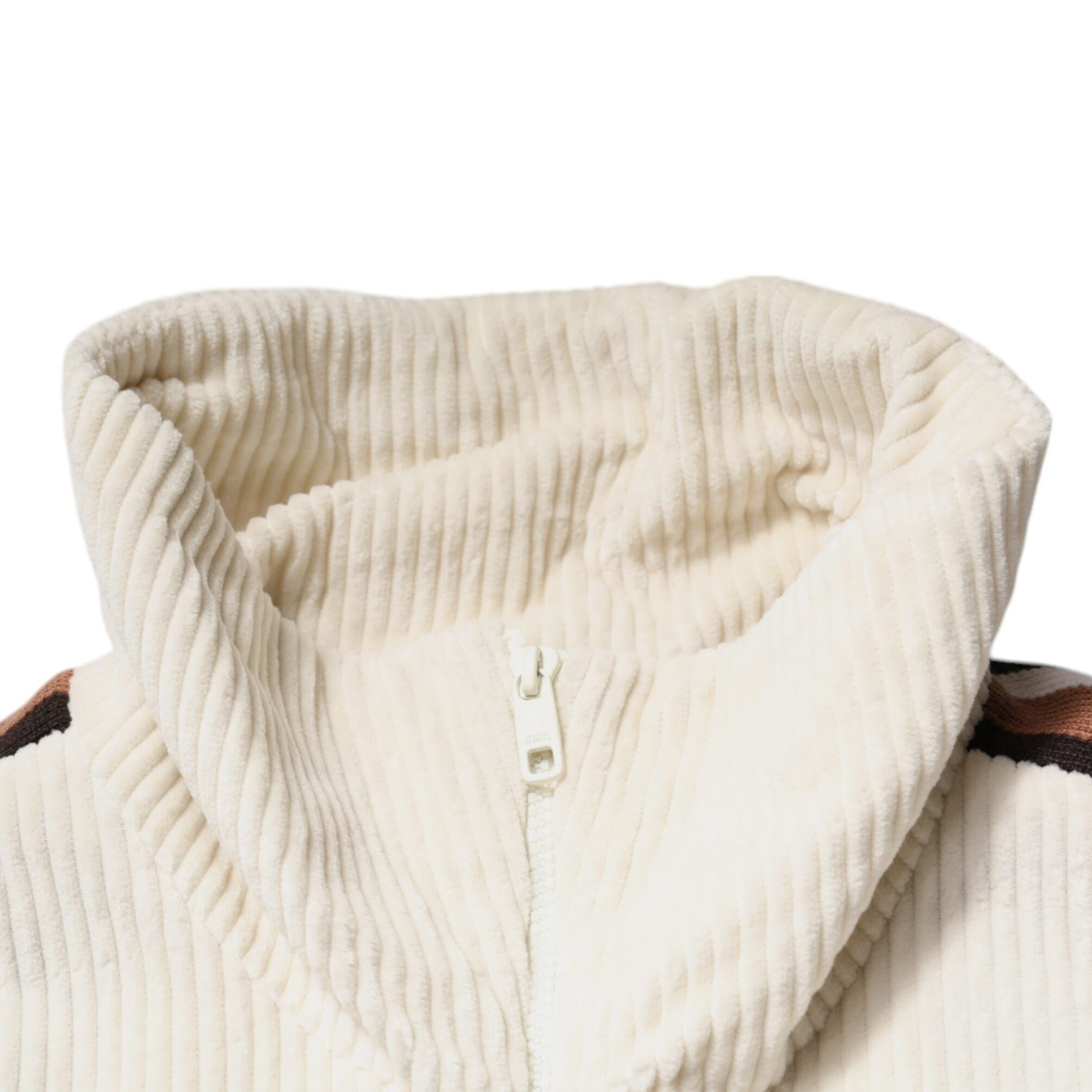 Dolce & Gabbana Beige Logo Applique Cotton Corduroy Full Zip Jacket