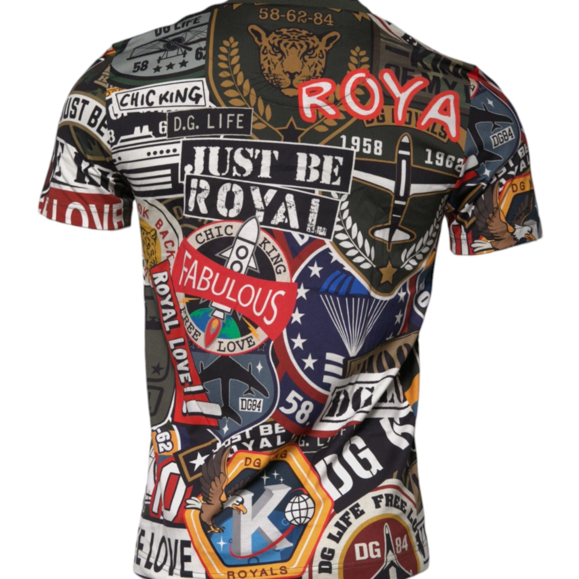 Dolce & Gabbana Multicolor Graphic Print Cotton Crew Neck T-shirt