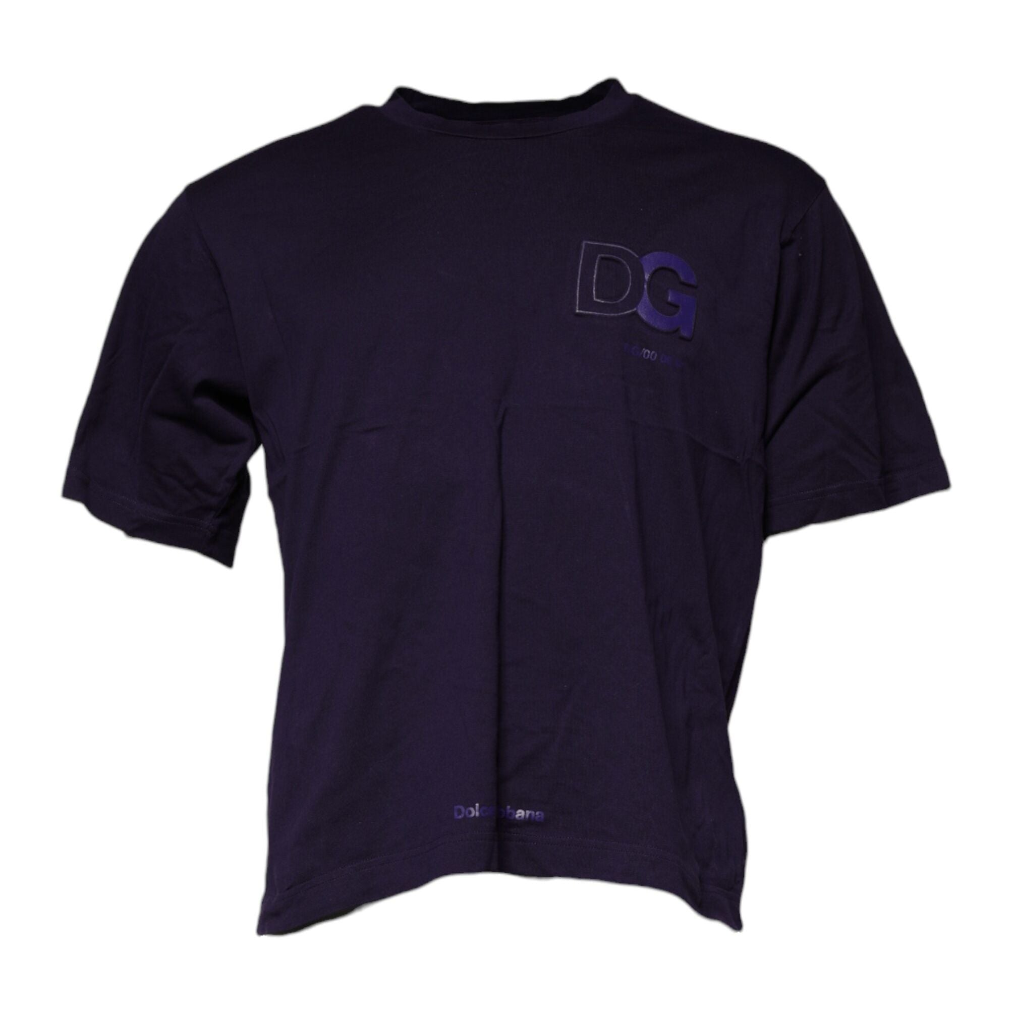 Dolce & Gabbana Purple DG Logo Cotton Crew Neck T-shirt