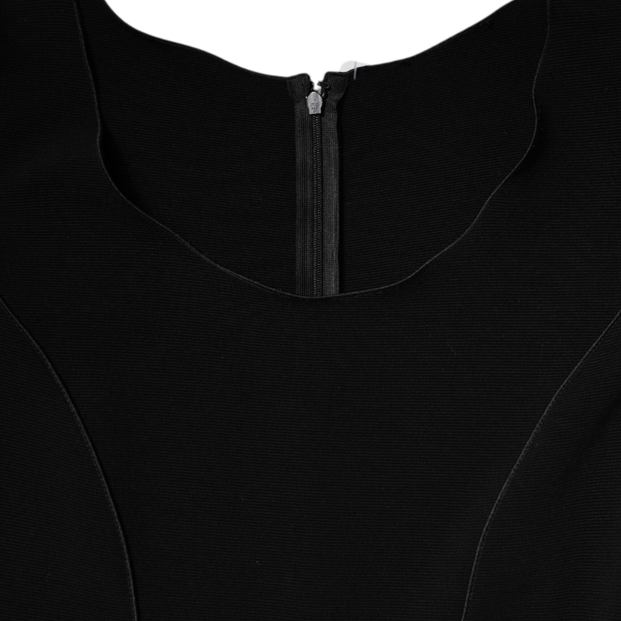 Emporio Armani Black Viscose Short Sleeves Sheath Midi Dress