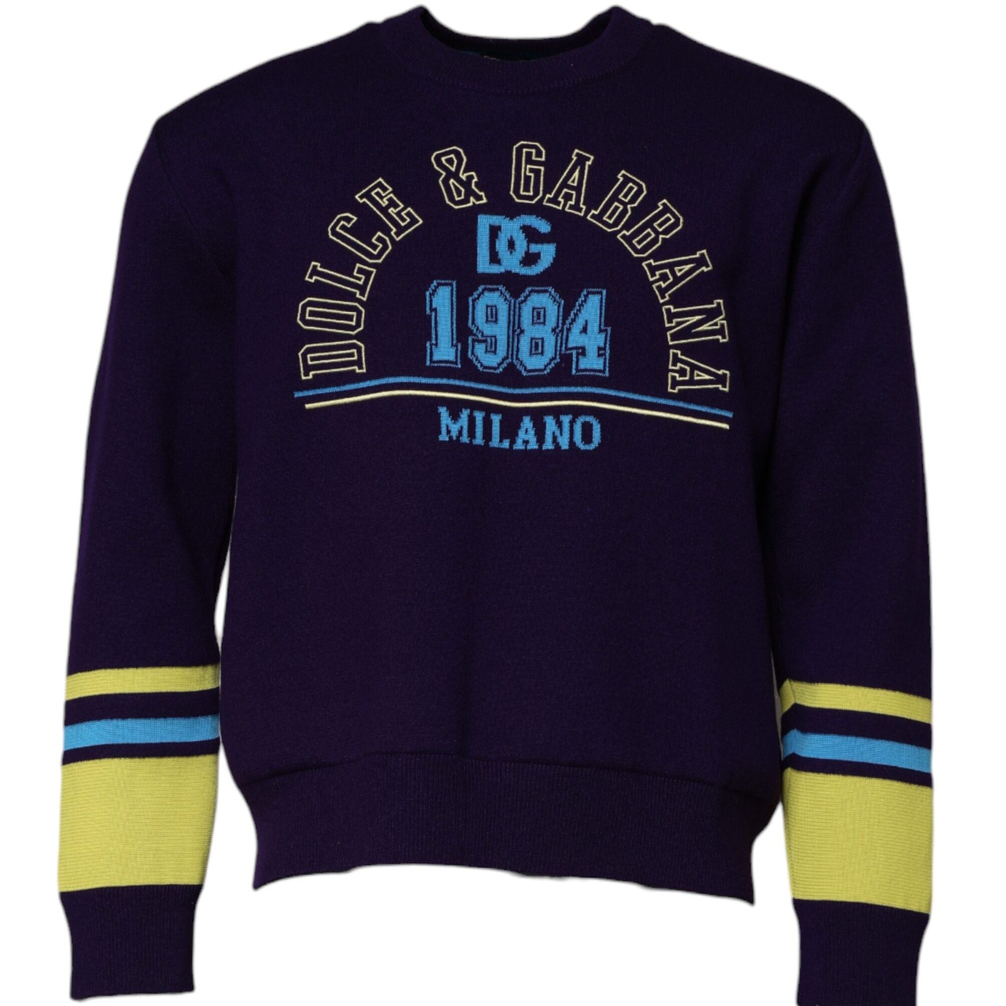 Dolce & Gabbana Blue 1984 Milano CrewNeck Sweatshirt Sweater