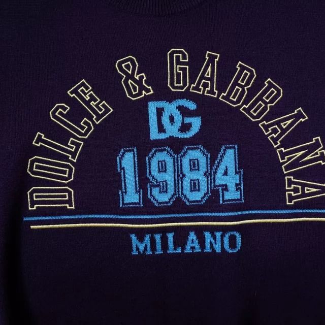 Dolce & Gabbana Blue 1984 Milano CrewNeck Sweatshirt Sweater