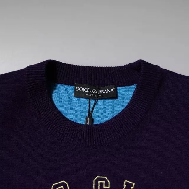 Dolce & Gabbana Blue 1984 Milano CrewNeck Sweatshirt Sweater
