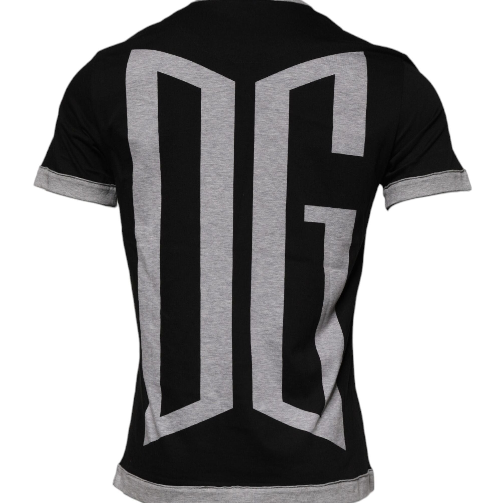 Dolce & Gabbana Black Logo Cotton Crew Neck Men Tee T-shirt