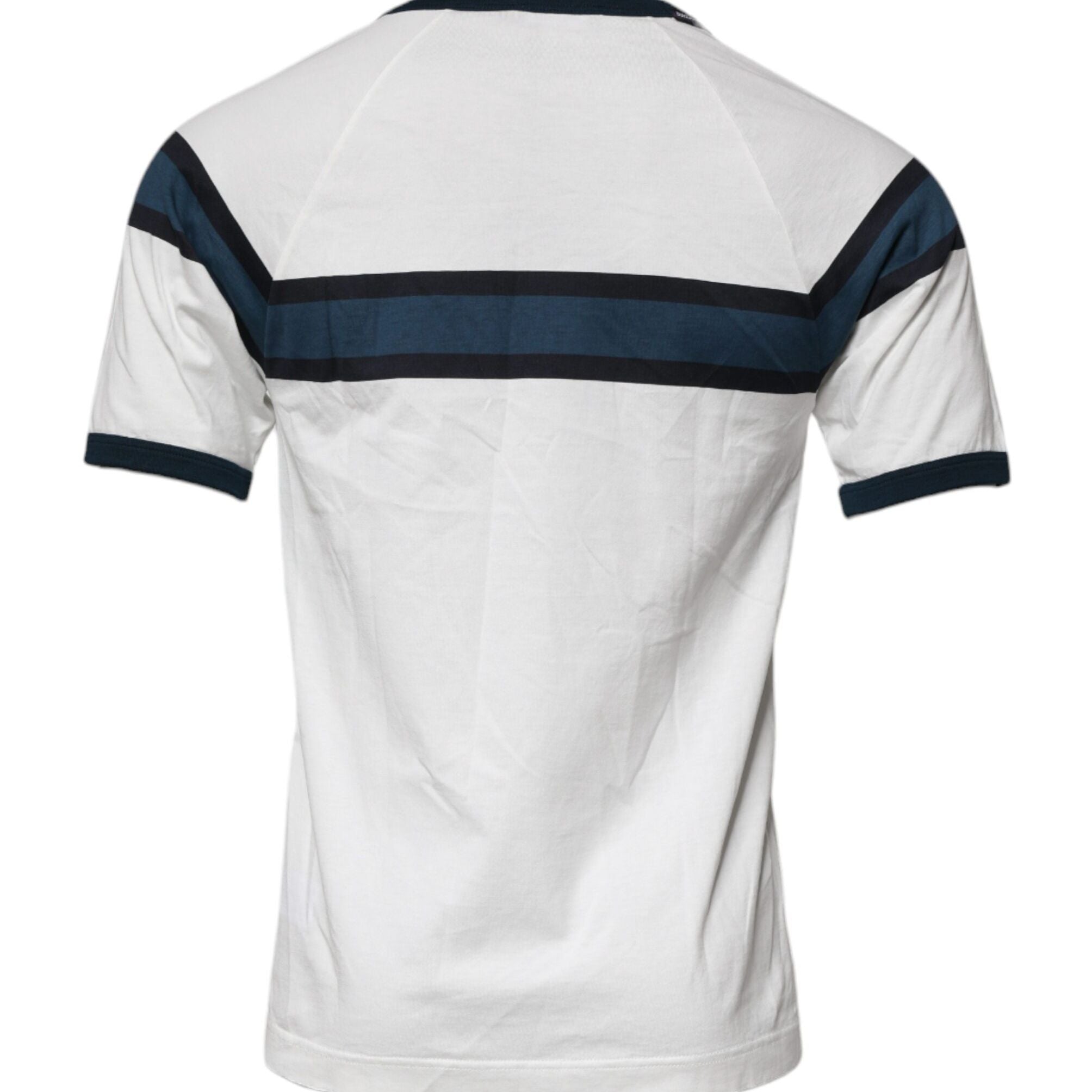 Dolce & Gabbana White Logo Print Cotton Men Crew Neck T-shirt