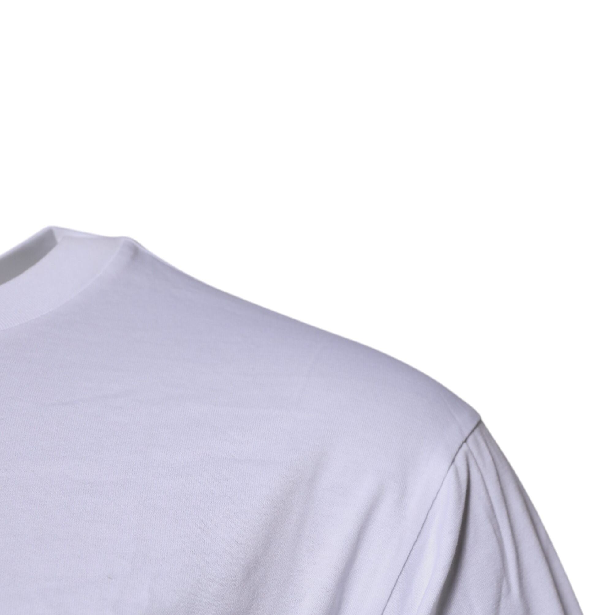 Dolce & Gabbana White Logo Patch Cotton Crew Neck T-shirt
