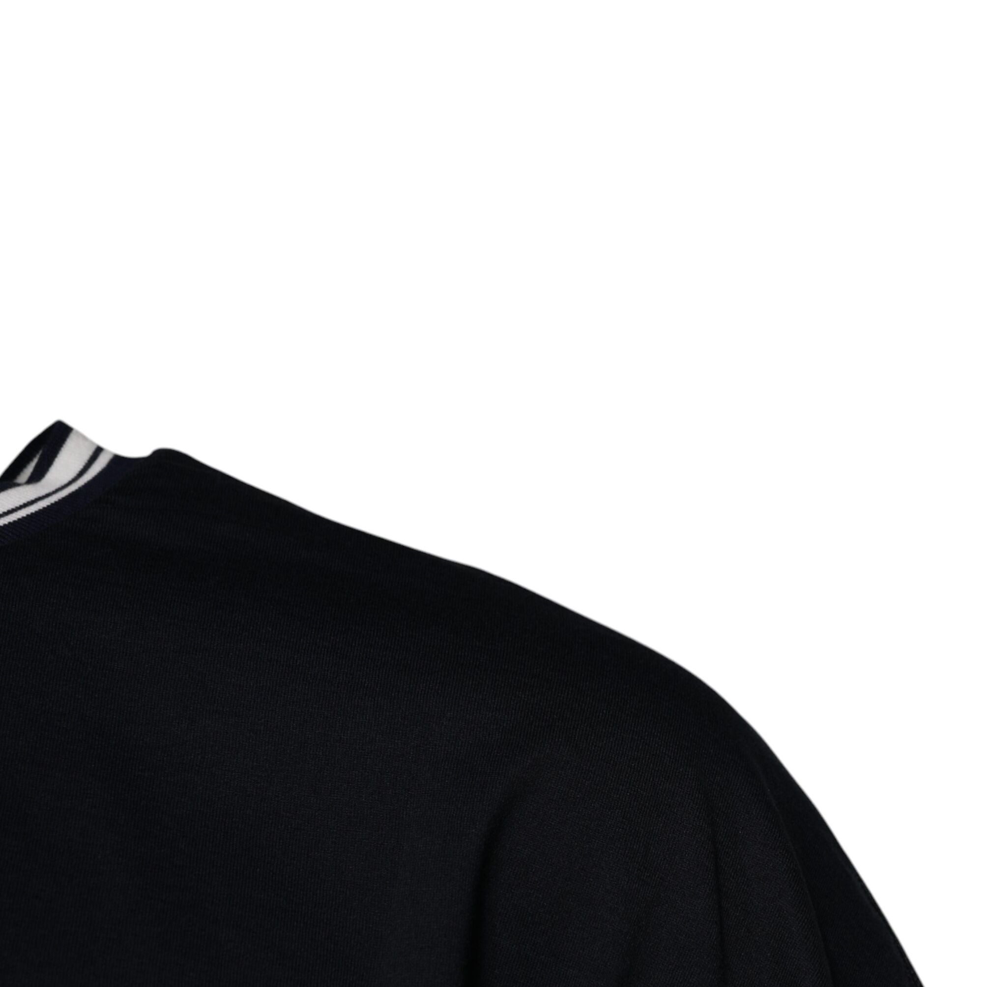 Dolce & Gabbana Dark Blue Logo Crown Cotton Crew Neck T-shirt