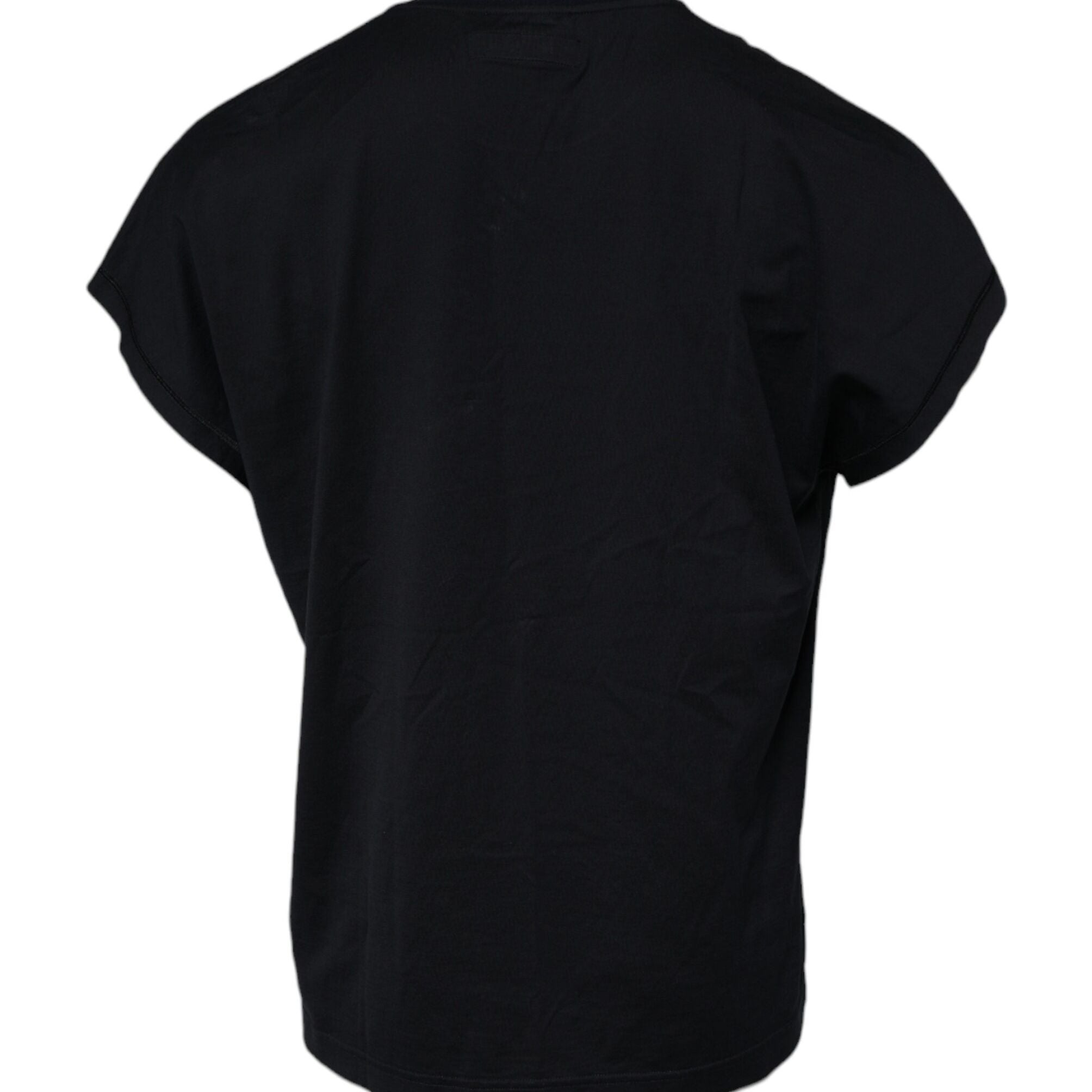 Dolce & Gabbana Dark Blue Logo Crown Cotton Crew Neck T-shirt