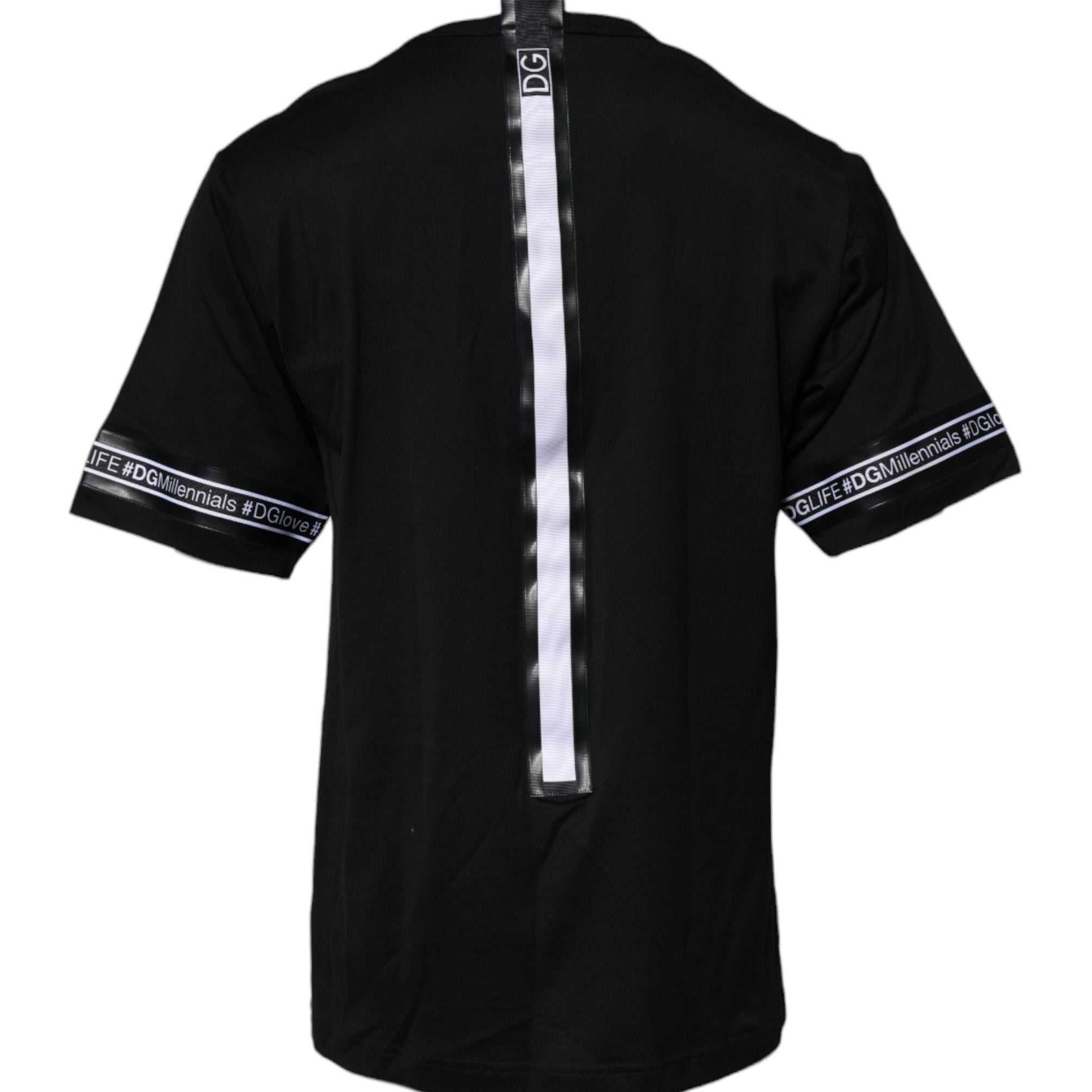 Dolce & Gabbana Black #DGMILLENNIALS Cotton Crew Neck T-shirt