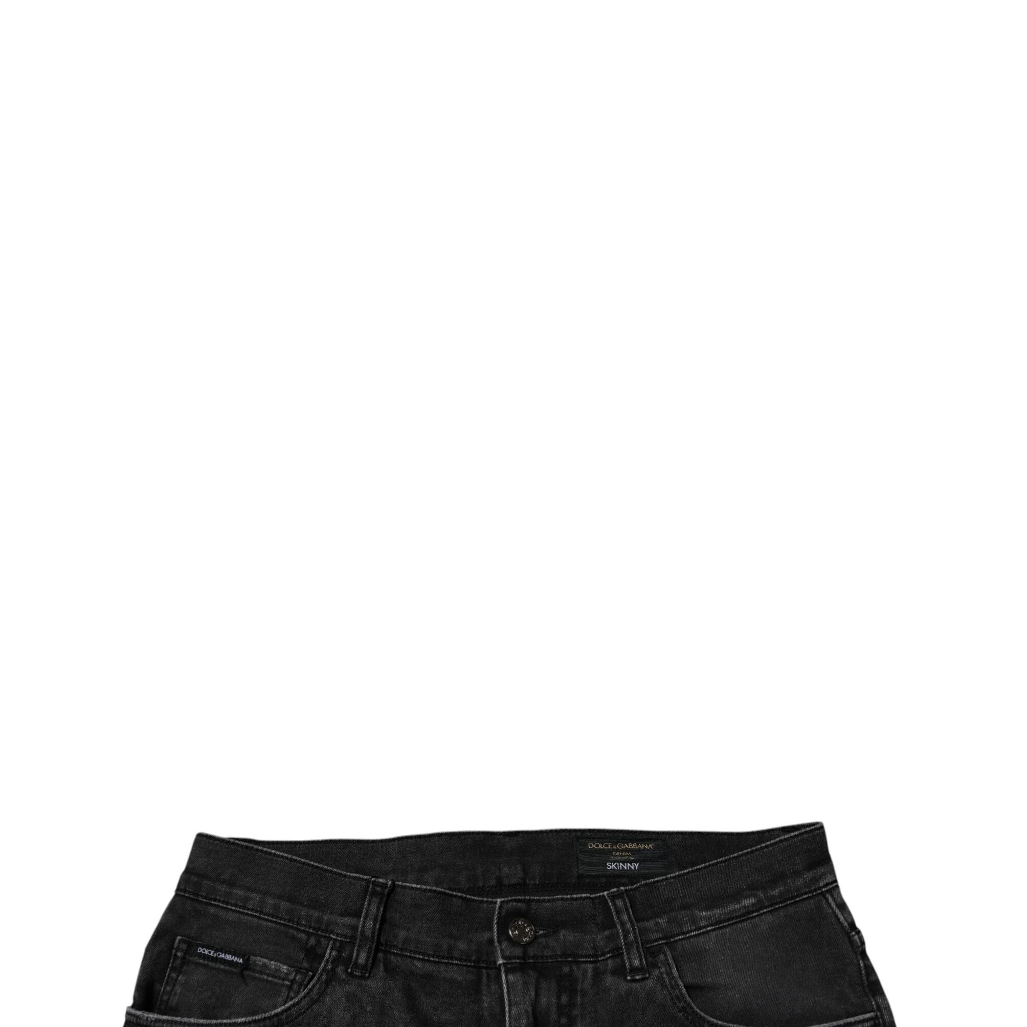 Dolce & Gabbana Black Cotton Stretch Skinny Men Denim Jeans