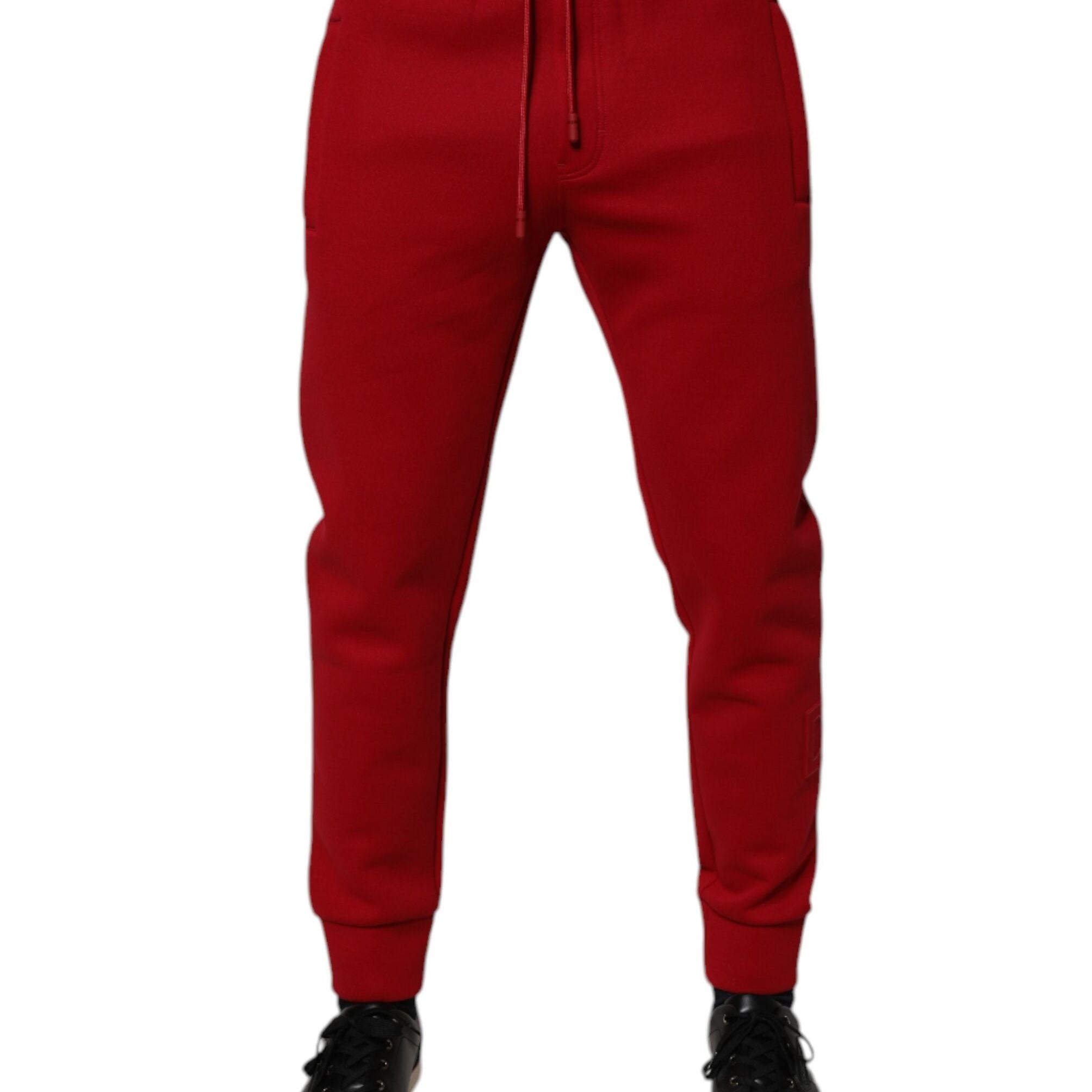 Dolce & Gabbana Red Cotton Jogger Jogging Pants