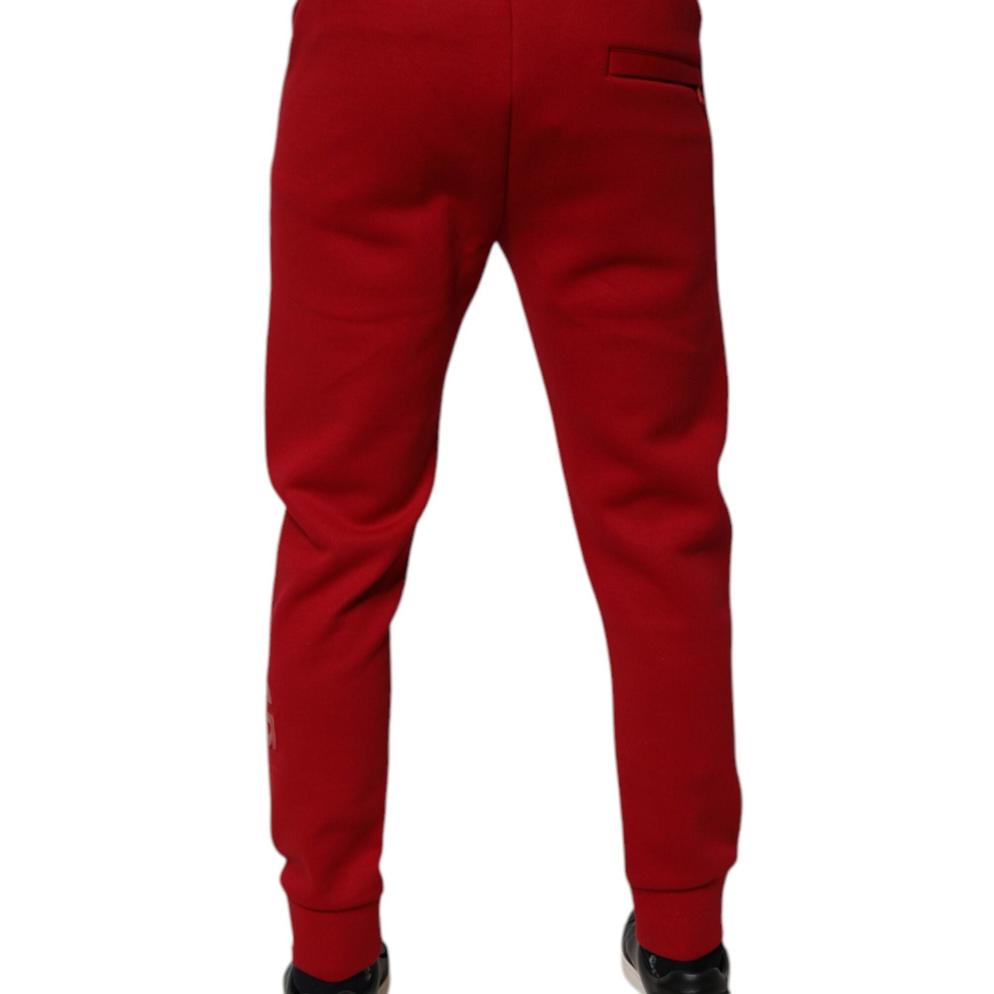 Dolce & Gabbana Red Cotton Jogger Jogging Pants