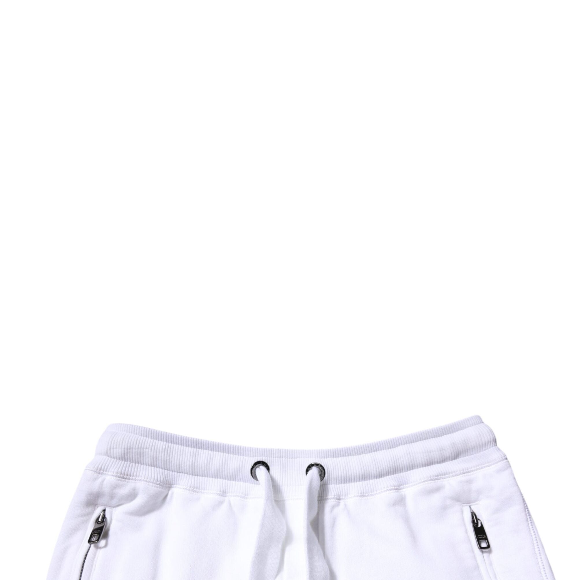 Dolce & Gabbana White Cotton Logo Jogger Pants