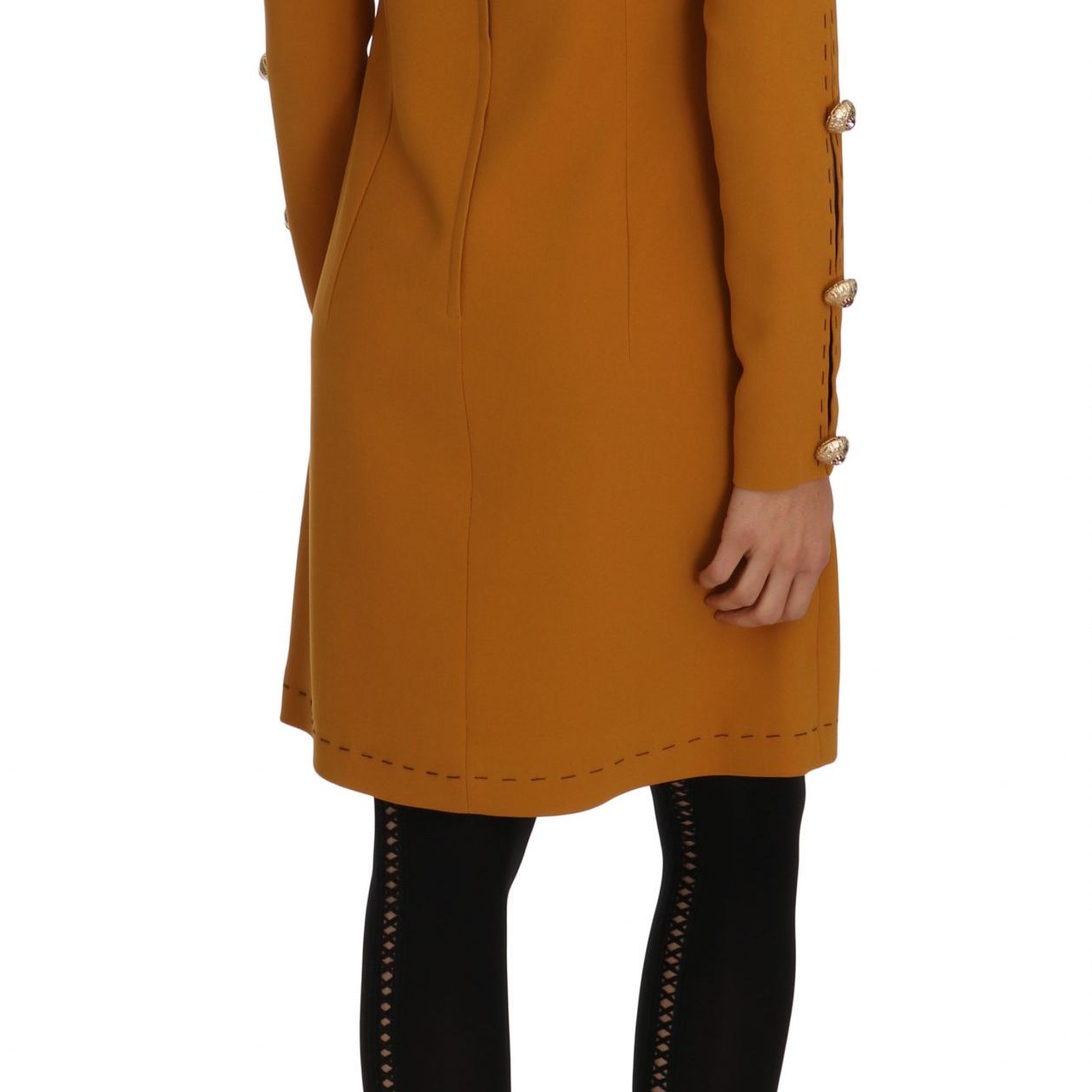 Dolce & Gabbana Brown Mini Crystal Embellished Dress