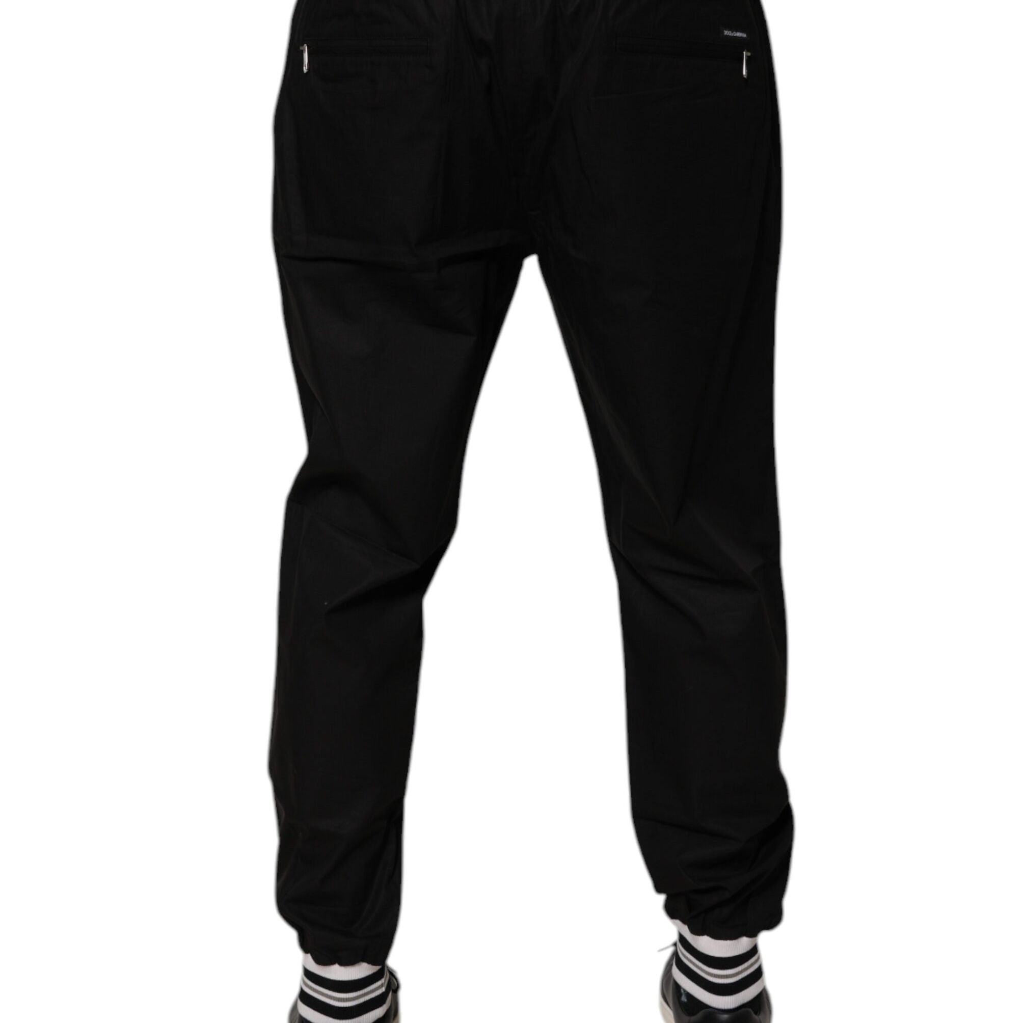 Dolce & Gabbana Black Cotton Men Jogger Sweatpants Pants