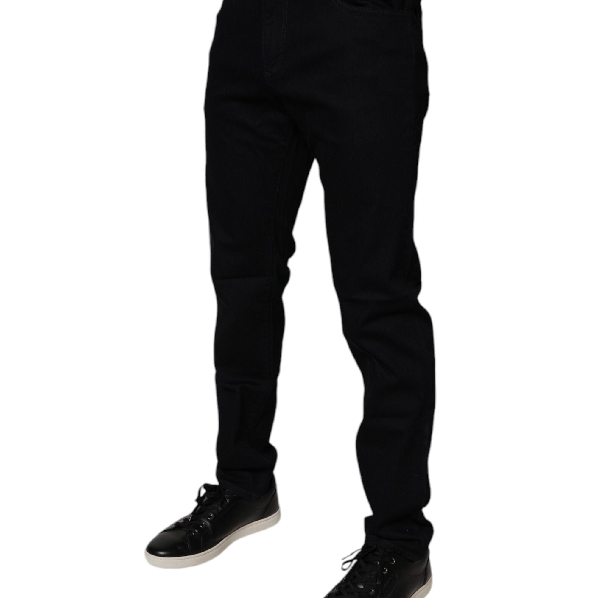 Dolce & Gabbana Black Cotton Stretch Slim Fit Men Denim Jeans