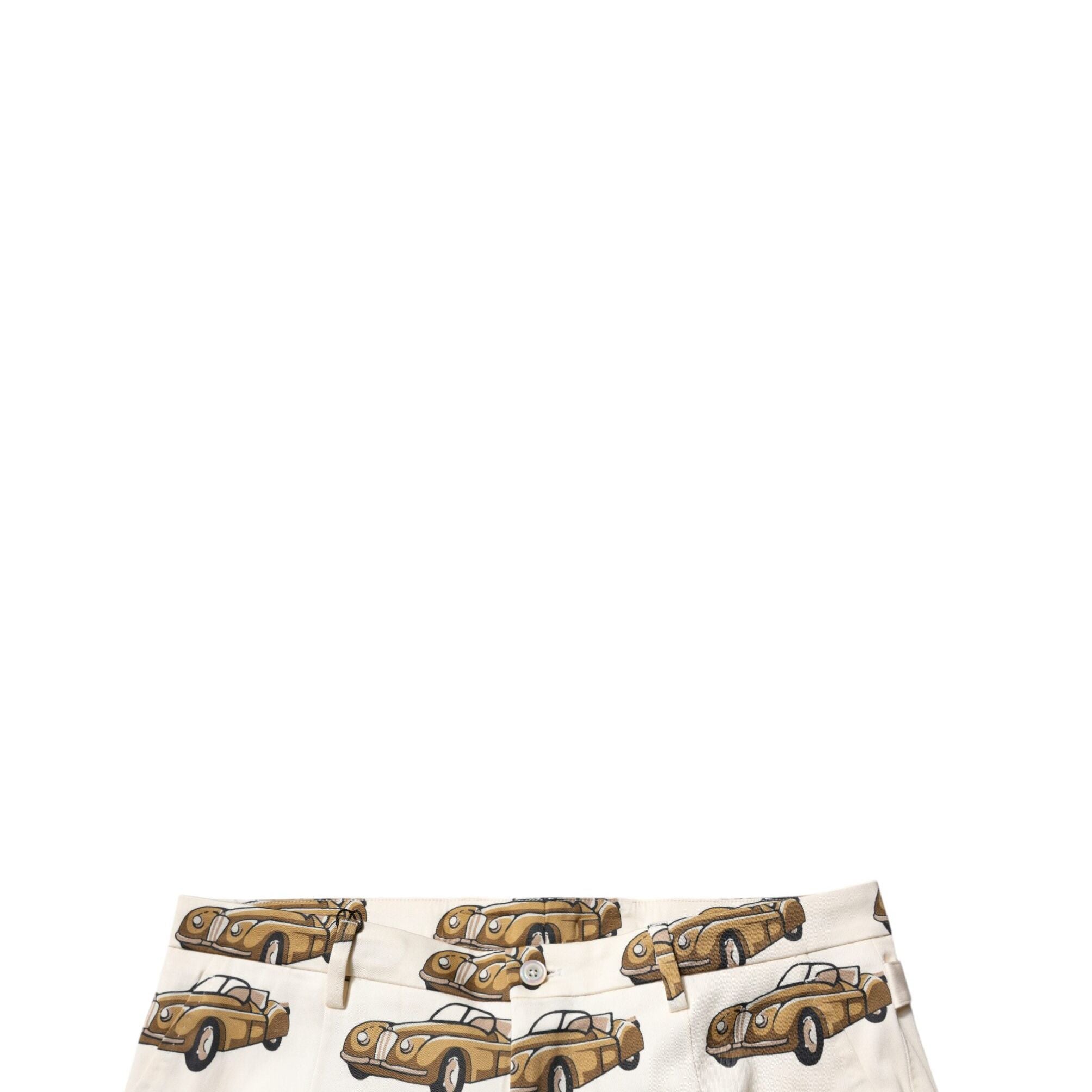 Dolce & Gabbana Off White Cars Cotton Skinny Men Denim Jeans