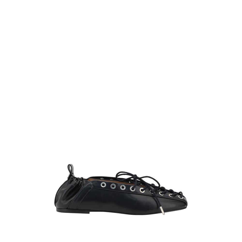 Ganni Black Polyethylene Ballet Flats